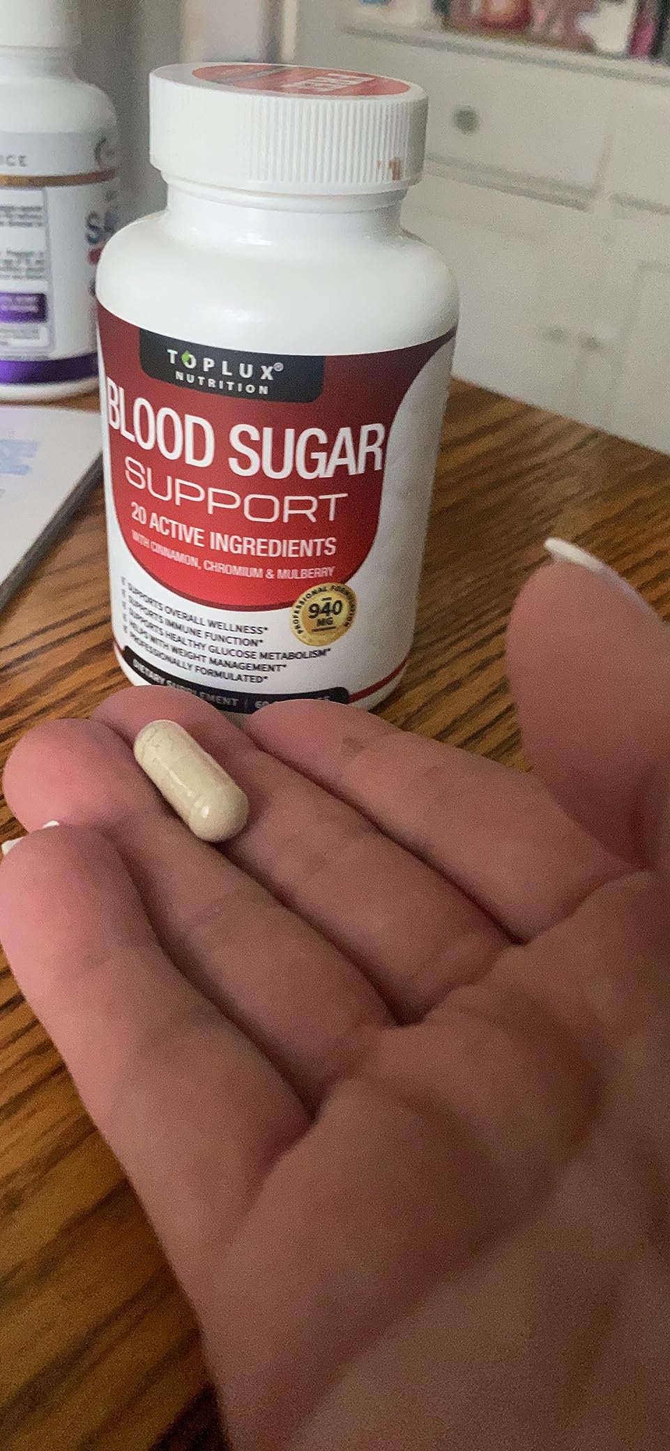 Blood Sugar Complex Supplement - Supports Healthy Blood Sugar Levels Already Within Normal Range All Natural with Cinnamon, Bitter Melon, Chromium, Mulberry, Alpha Lipoic Acid, Non-GMO, 60 Capsules customer photo 2