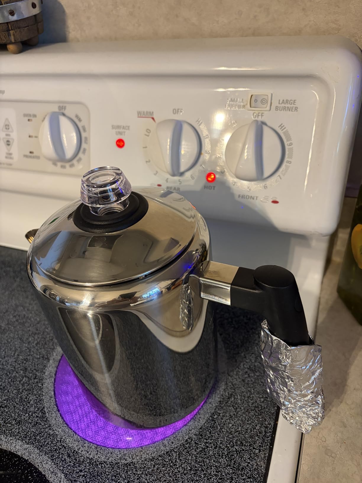 Mixpresso Black Stainless Steel Coffee Percolator Stovetop, 37oz Classic Percolator Coffee Pot, Great For Camping Pot, 5-8 Cup Stove Top Espresso Maker, Cool-Touch Handle customer photo 1