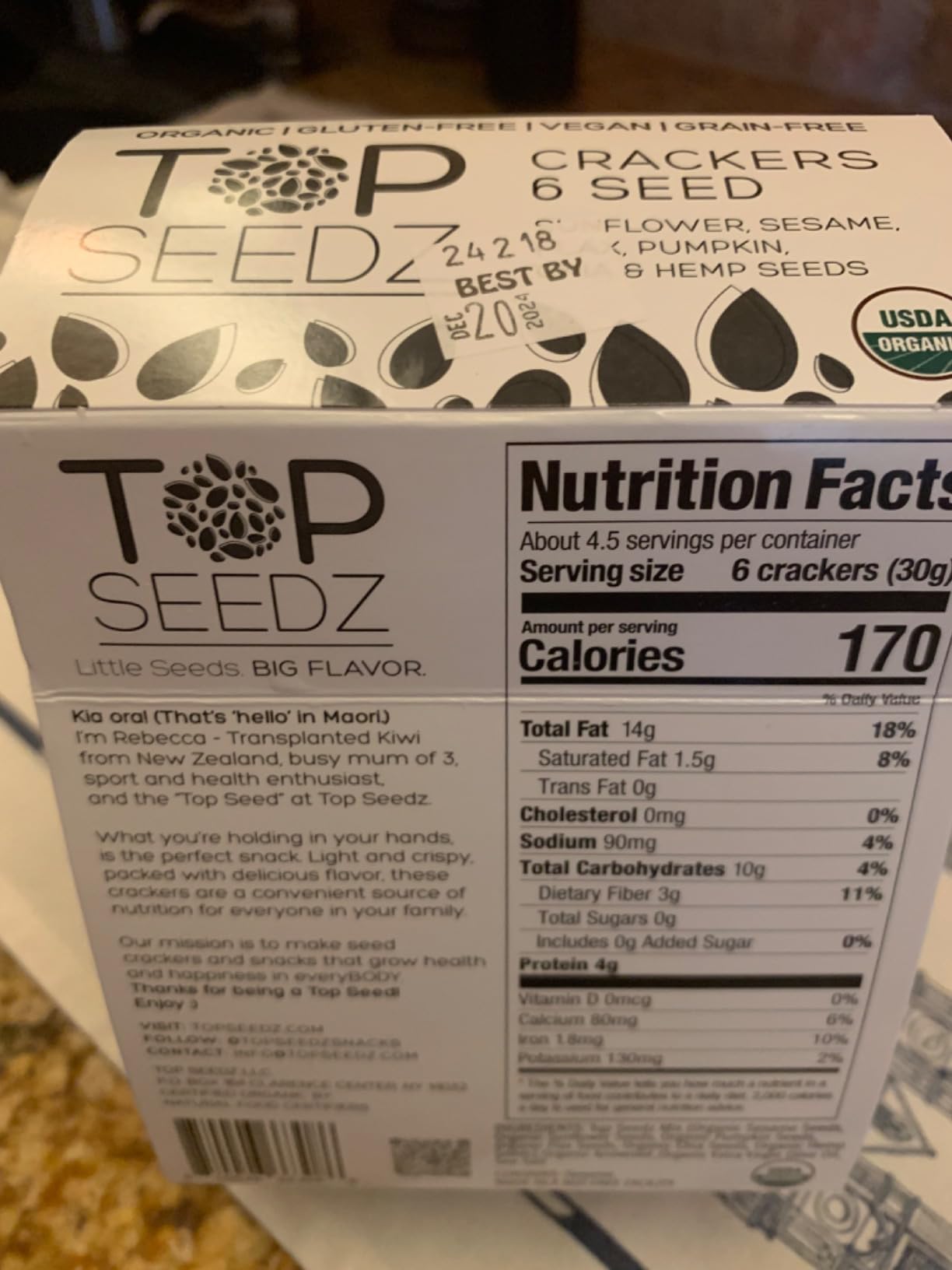 Top Seedz Crackers 6 Seed Organic, 5 Ounce customer photo 1