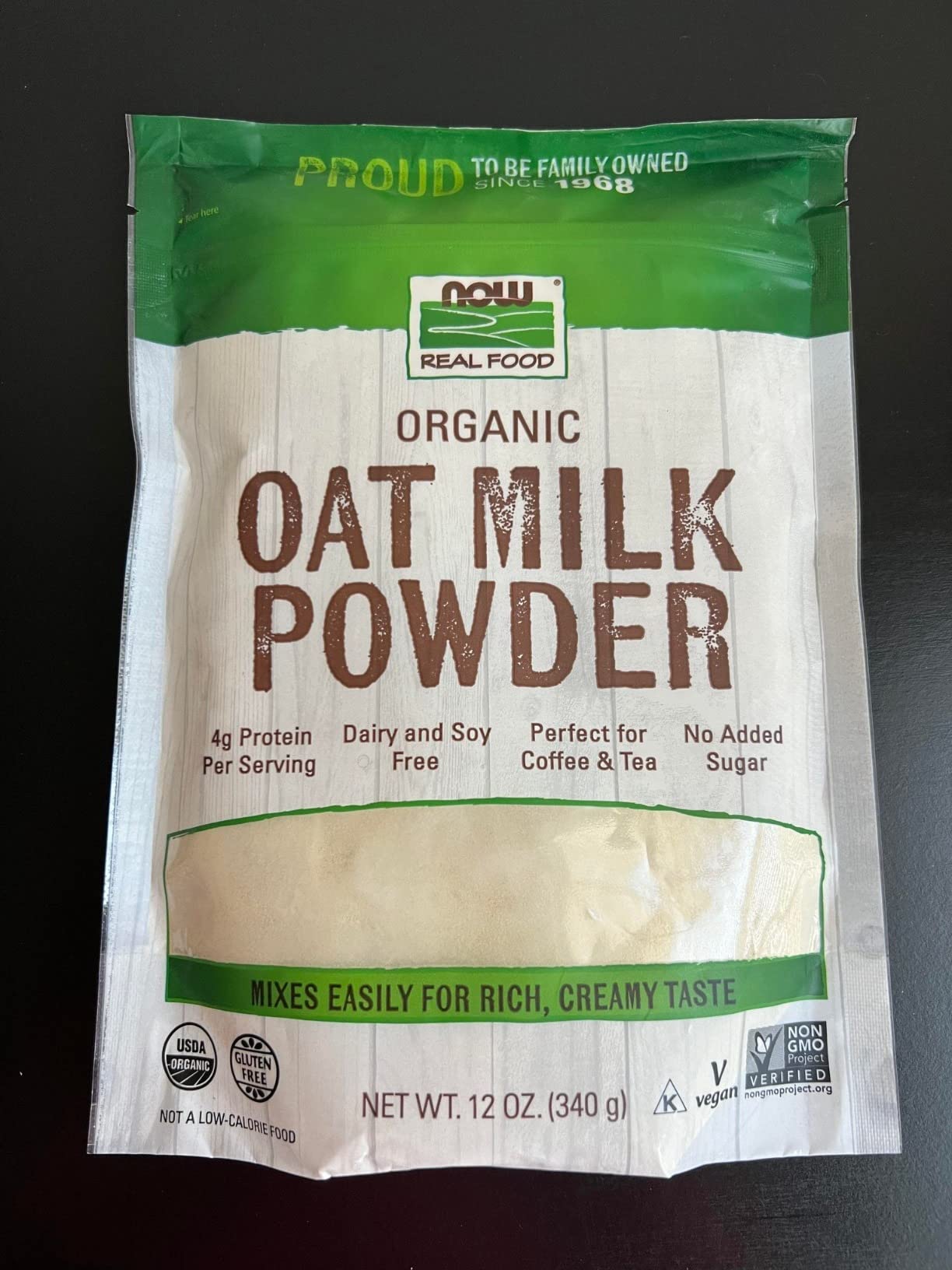 NOW Foods, Organic Oat Milk Powder, Dairy and Soy Free, No Sugar Added, Vegan, NGMO, Gluten Free, 12 Ounce customer photo 1