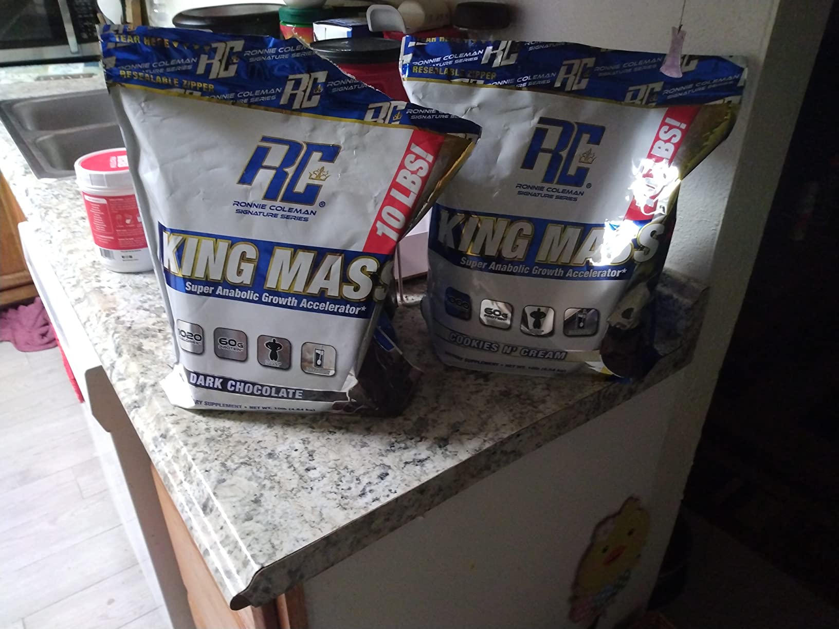 Ronnie Coleman Signature Series King Mass XL Mass Gainer Protein Powder - Dark Chocolate Weight Gainer with 60g Protein, 180g Carbohydrates, 1,000+ Calories, Creatine & Glutamine - 10 Pound customer photo 1