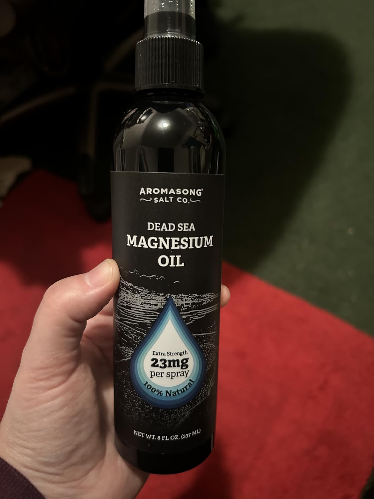 Aromasong Magnesium Spray - Extra Strength (23mg in Each Spritz) 8 Oz, Natural and Pure Magnesium Oil Spray - Made in The USA - for Leg Discomfort and Promotes a Calm Sleep customer photo 1
