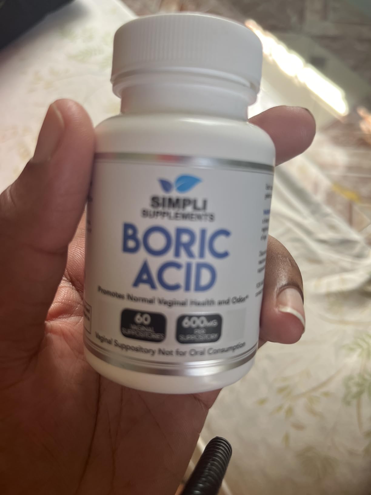 Simpli Supplements Boric Acid Suppositories for Women 600mg | 60 Count | Feminine Hygiene Support | Vaginal pH Balance & Freshness customer photo 1