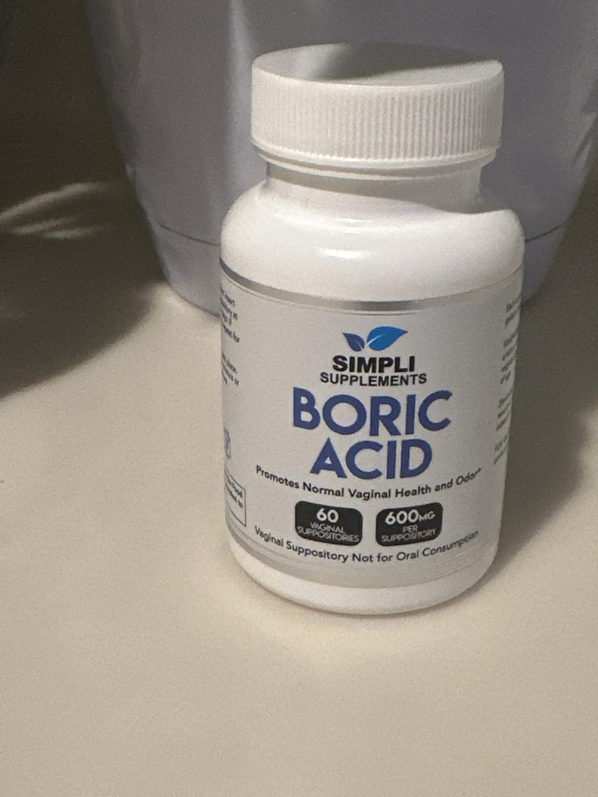 Simpli Supplements Boric Acid Suppositories for Women 600mg | 60 Count | Feminine Hygiene Support | Vaginal pH Balance & Freshness customer photo 2