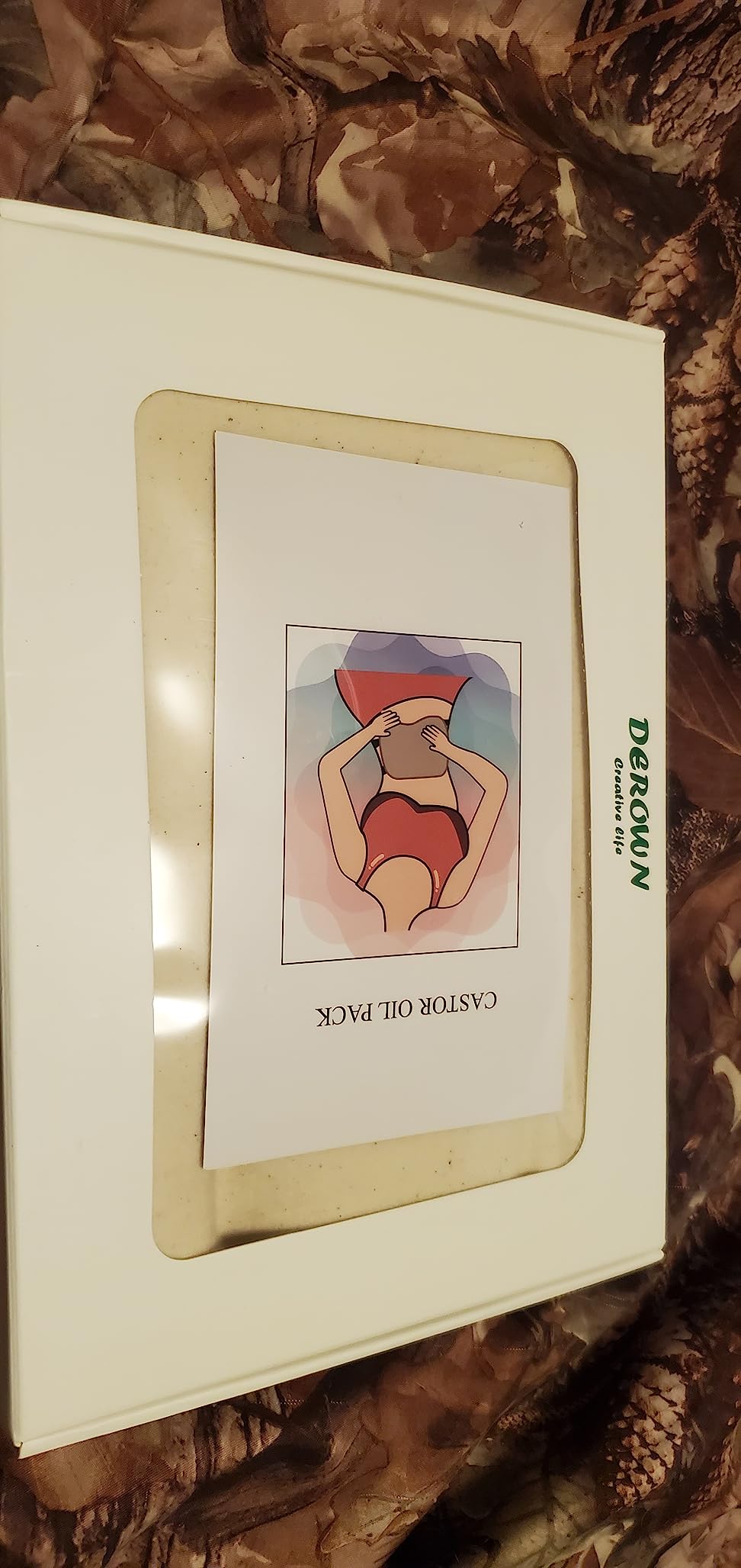 DEROWN Castor Oil Packs for Liver Detox, Less Mess Made of Organic Cotton Flannel & Waterproof PUL, Reusable Massage Castor Oil Pack Kit with Anti Oil Leak Design (Oil Not Included) customer photo 1