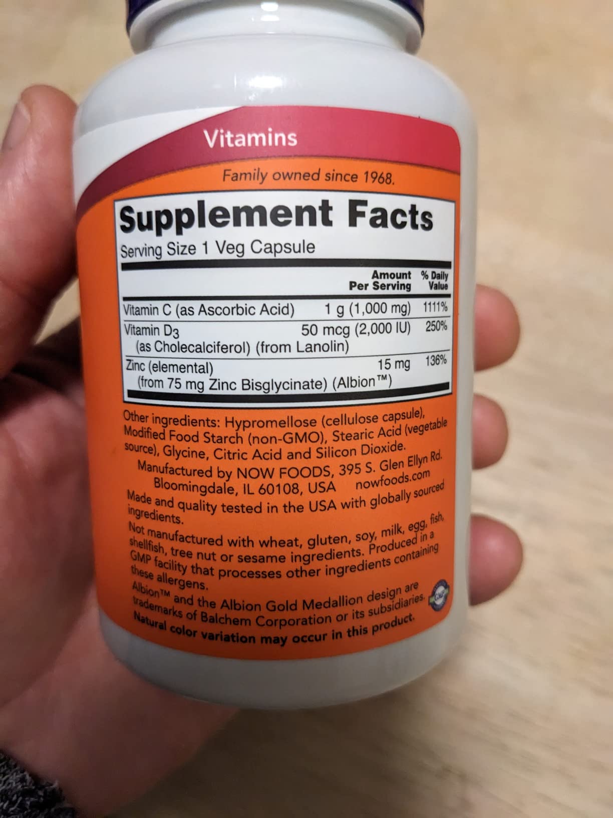 Now Supplements, C-1000 Zinc & D-3, Seasonal Immune Support, 100 Veg Capsules customer photo 2