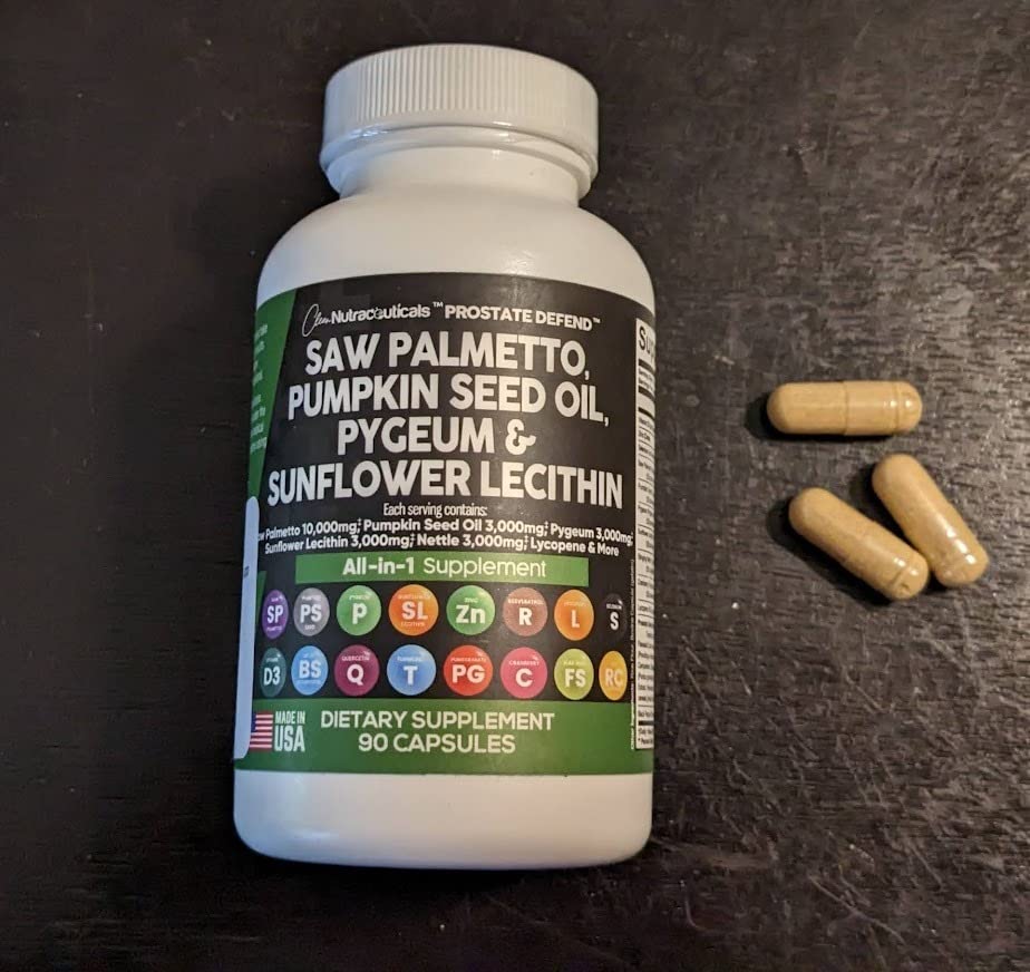 Clean Nutraceuticals Saw Palmetto Pumpkin Seed Oil Pygeum Sunflower Lecithin Stinging Nettle Cranberry - Prostate Supplements for Men with Lycopene - 90 Caps customer photo 2