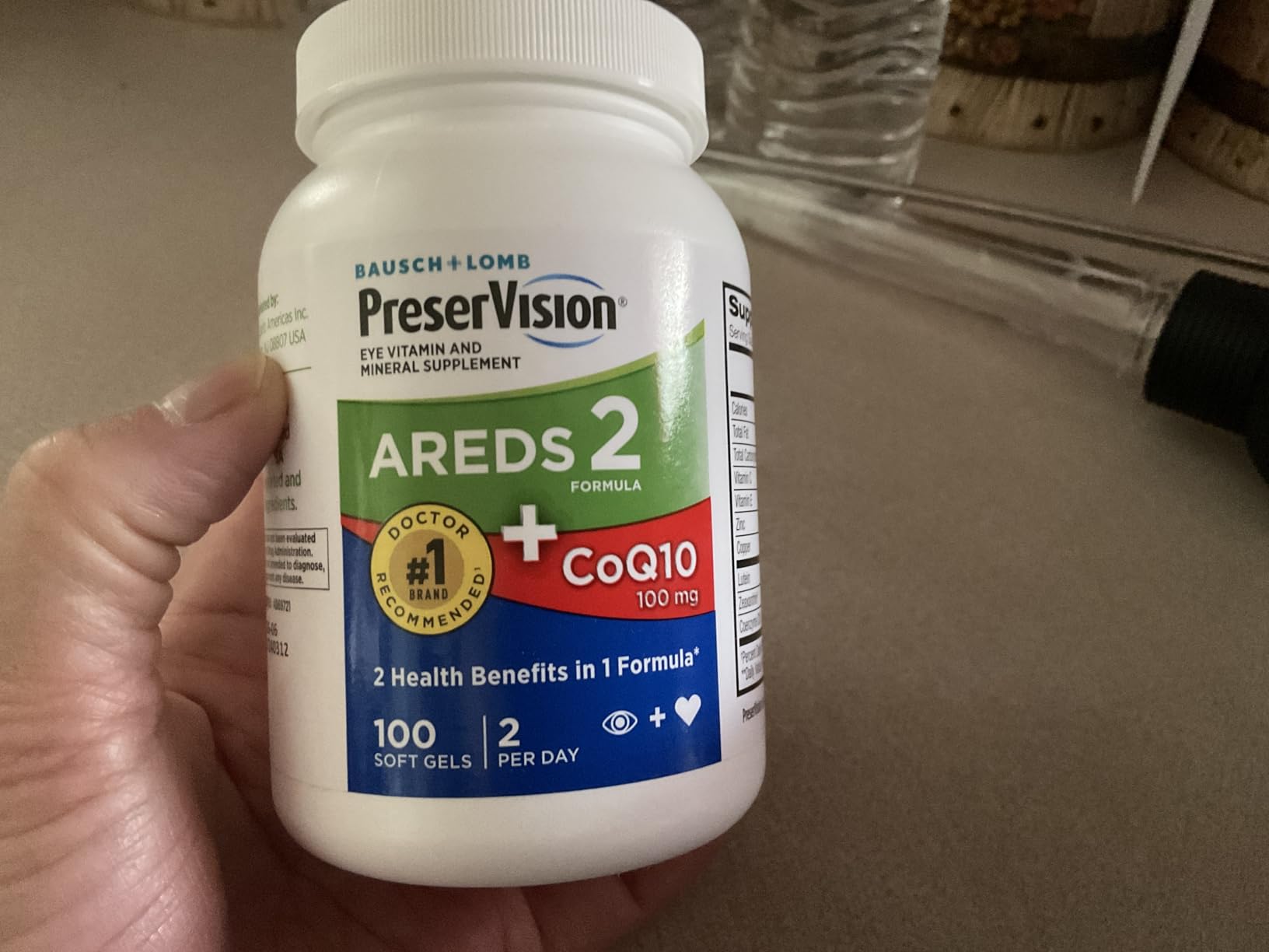 PreserVision AREDS 2 Eye Vitamins with CoQ10 for Heart Health, #1 Eye Doctor Recommended Brand, Lutein and Zeaxanthin Supplement with Vitamin C & E, Zinc, and Copper, 100 Softgels customer photo 1