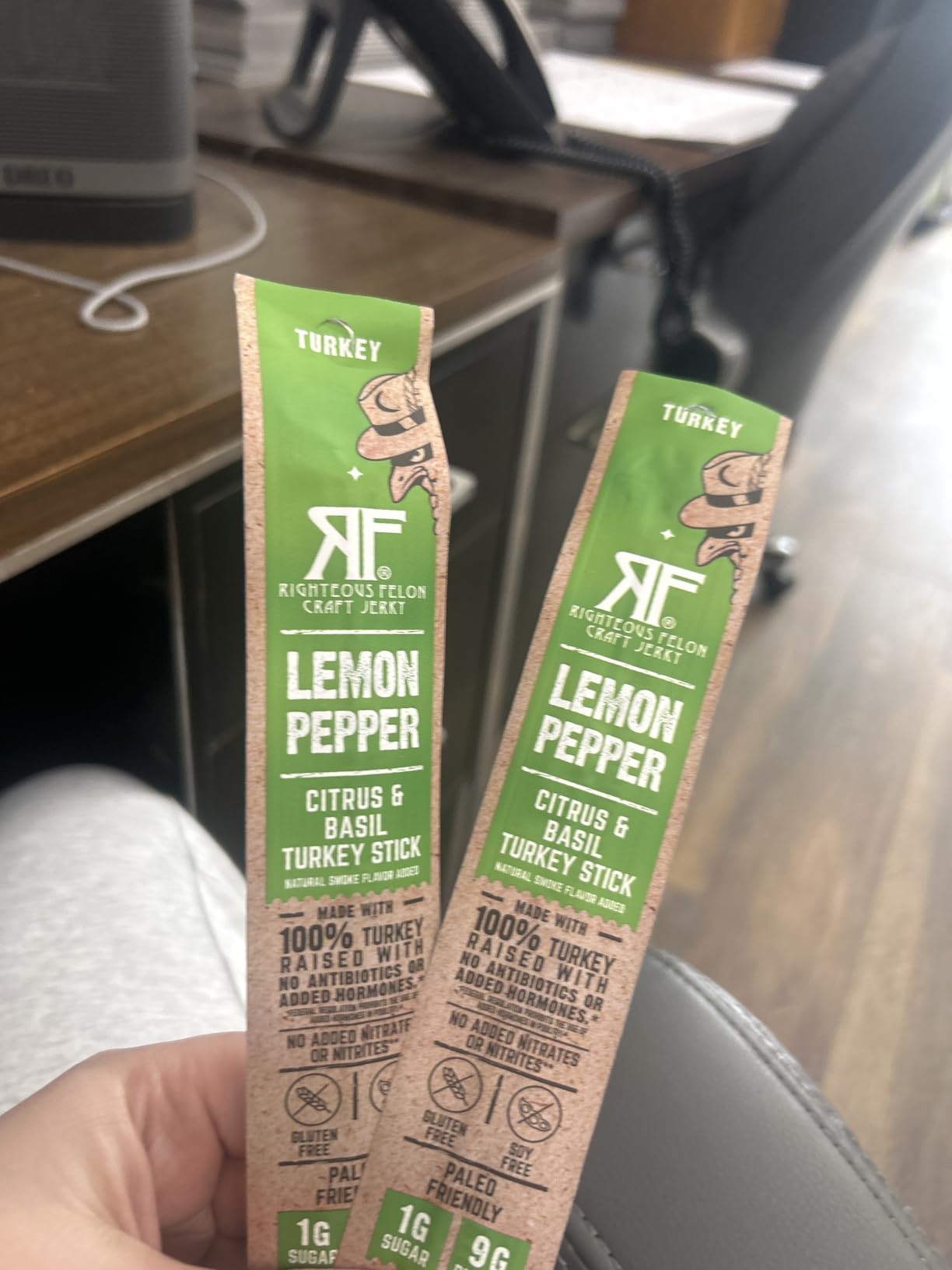 Righteous Felon Meat Sticks | 100% Turkey | 9g Protein per Stick | Keto, Gluten-Free, Low Sugar, High Protein Snack Sticks | Individually Wrapped | Lemon Pepper Turkey Sticks, 10 Count customer photo 1