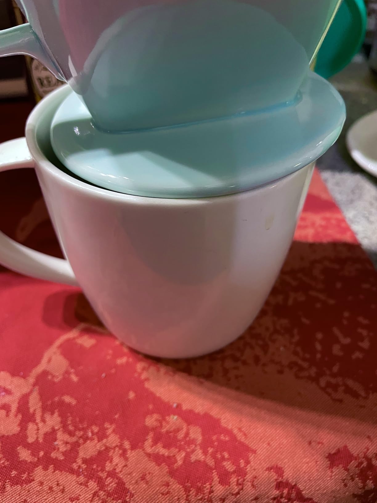 Pour Over Ceramic - Coffee Dripper Ceramic Coffee Maker with 3 Holes Flat Bottom, Porcelain Slow Filter Cone for Travel, Camping, Office, Home, Coffee Maker Brew, Green customer photo 1