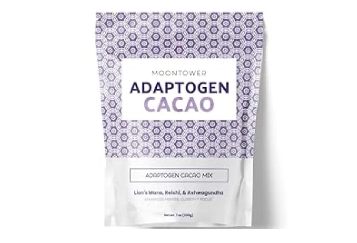 Moontower Cacao Mushroom Coffee Alternative - Lions Mane, Reishi, & Ashwagandha Adaptogen Mushroom Blend - Keto-Friendly, Dairy-Free, for Healthy Lifestyle (7 oz) customer photo 1