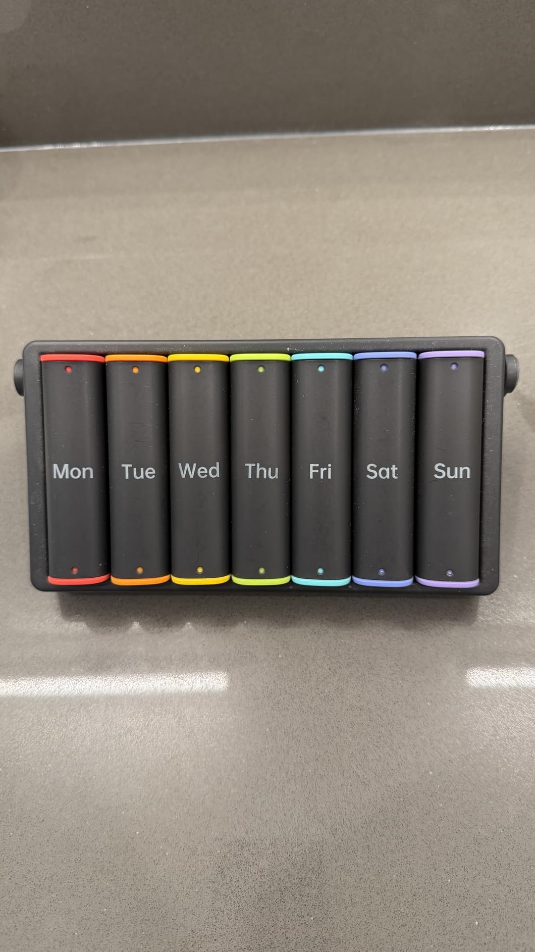 Weekly Pill Organizer 2 Times a Day, KOVIUU Large Travel Pill Box 7 Day, Am Pm Twice Daily Pill Case with Rotatable Handle, Week Pill Holder Container for Vitamin Medicine Supplement Fish Oil, Black customer photo 1