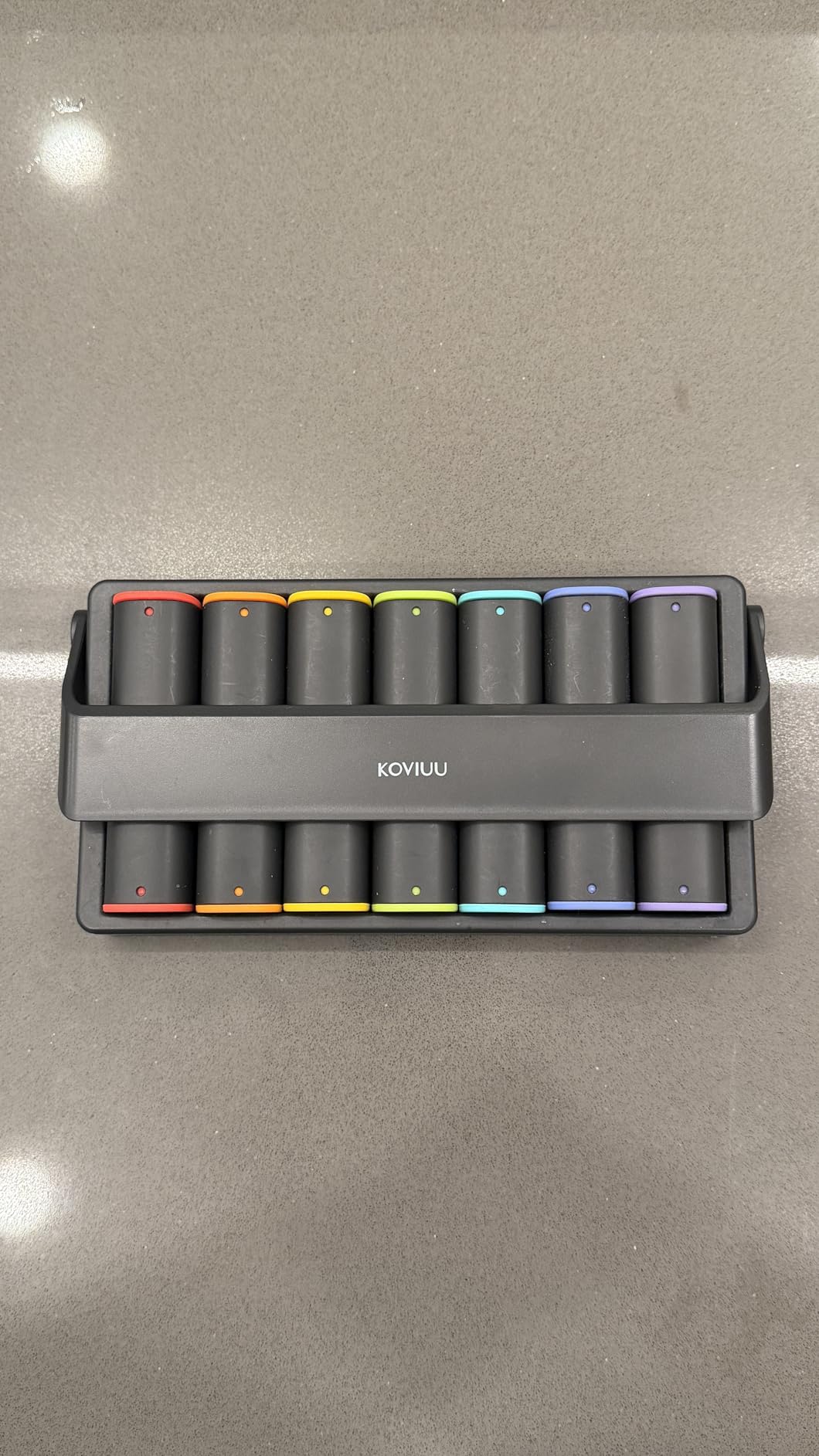 Weekly Pill Organizer 2 Times a Day, KOVIUU Large Travel Pill Box 7 Day, Am Pm Twice Daily Pill Case with Rotatable Handle, Week Pill Holder Container for Vitamin Medicine Supplement Fish Oil, Black customer photo 2