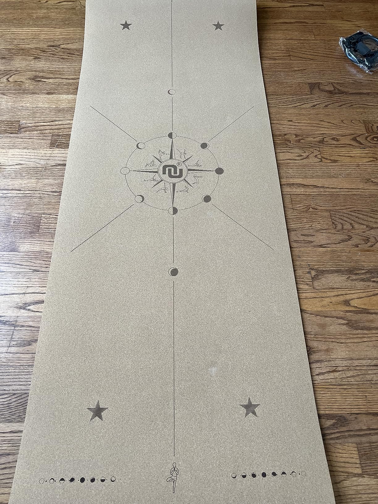 Numat Cork Yoga Mat 6mm (1/4 inch) Thick 72 x 24 in, Sweatproof NonSlip Eco-friendly, Lightweight TPE foam with Alignment Lines, Great for Hot Yoga, Pilates, Gym and Exercise, Black Carrying Bag w. Strap Included customer photo 2