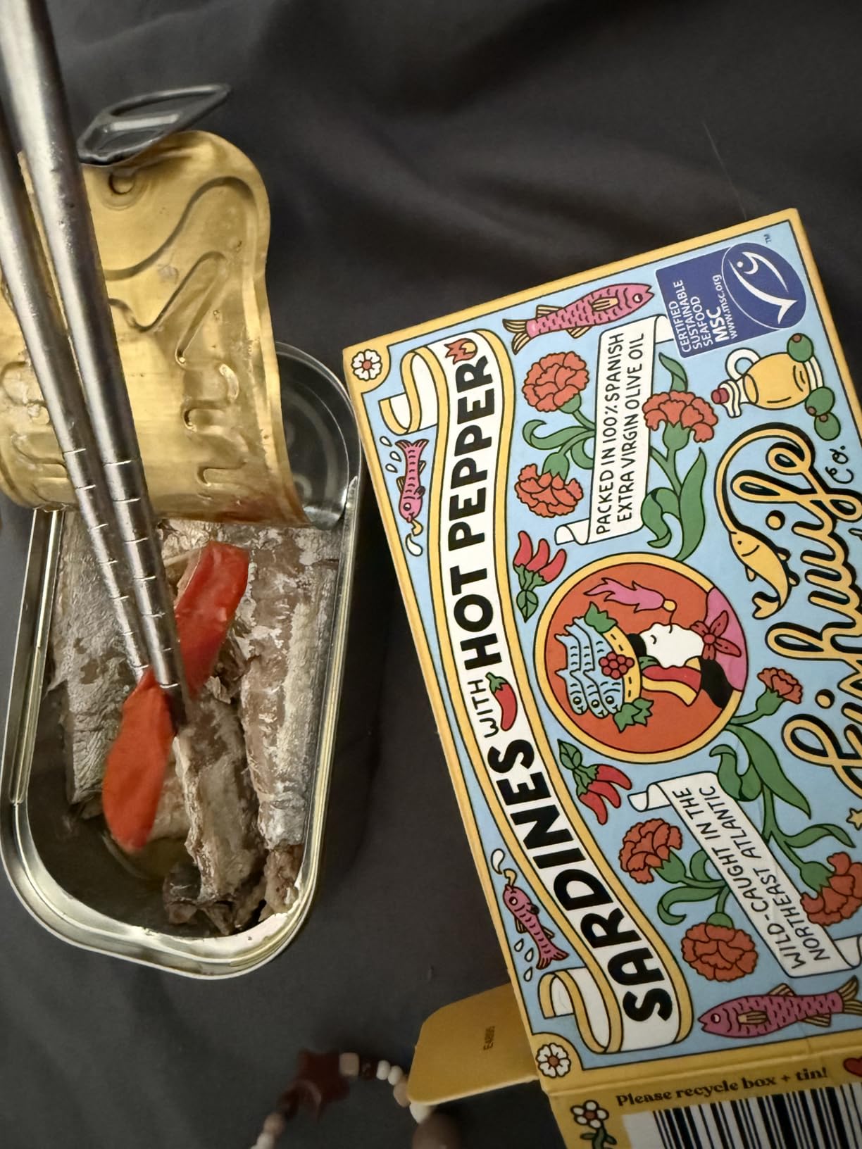 Fishwife Sardines with Hot Pepper 1-Pack (4.20 Ounce) - MSC-Certified Sustainable Seafood, High Protein, Gluten Free - Handpacked in BPA-Free Tins with Spanish Extra Virgin Olive Oil customer photo 2