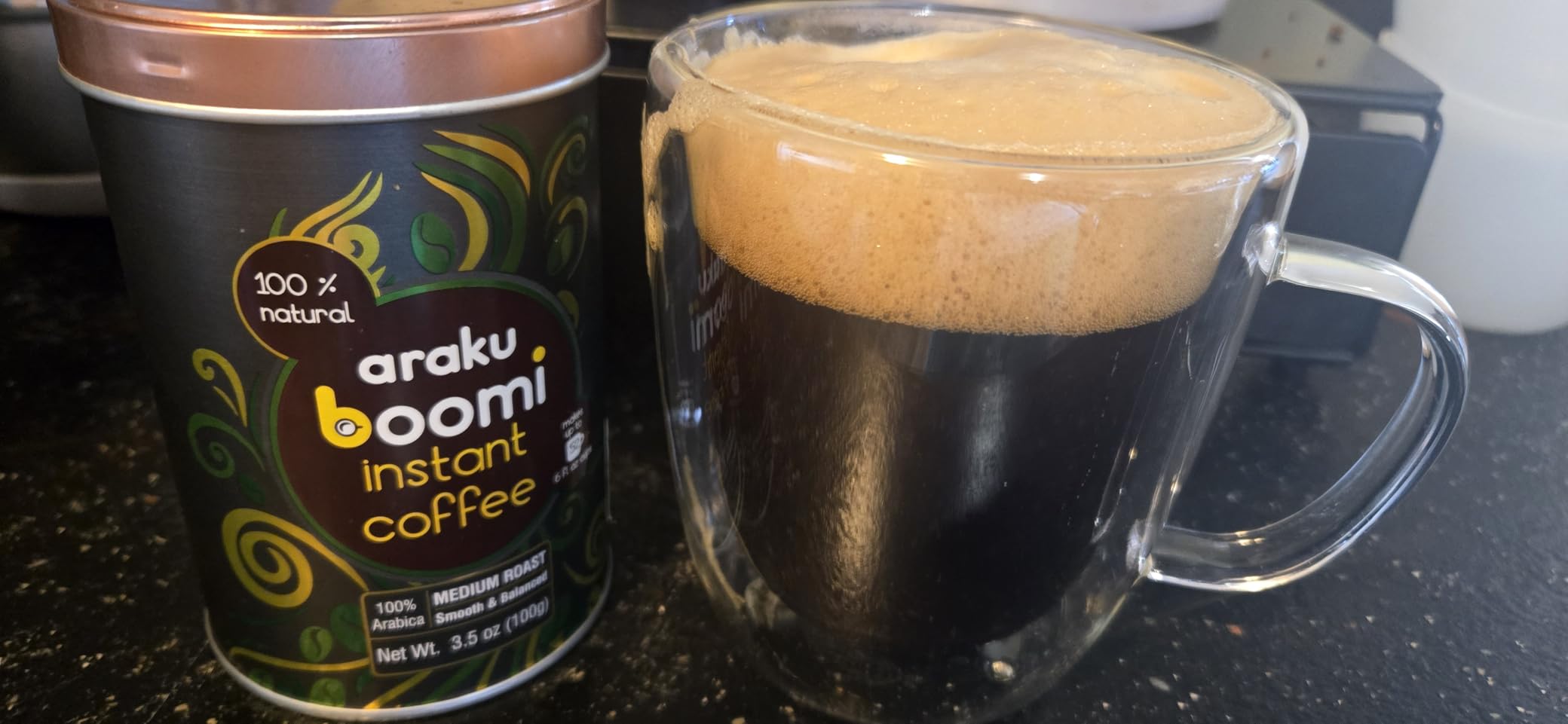 Boomi Premium Single Origin Instant Coffee Powder | Medium Roast, 100% Arabica, Mold & Mycotoxin Free | 7oz Tin (1 Pack) customer photo 1