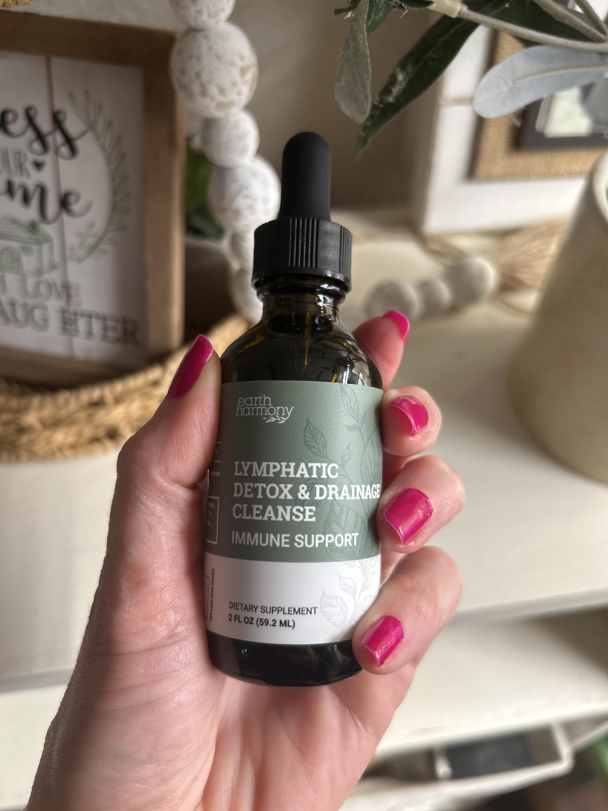 Earth Harmony Lymphatic Drainage Drops, Lymph Detox - Supplement with Soursop, Cat's Claw Bark, Astragalus, Wormwood, Lymph Node Detox, Lymphatic Support Cleanse (2 Oz) customer photo 2