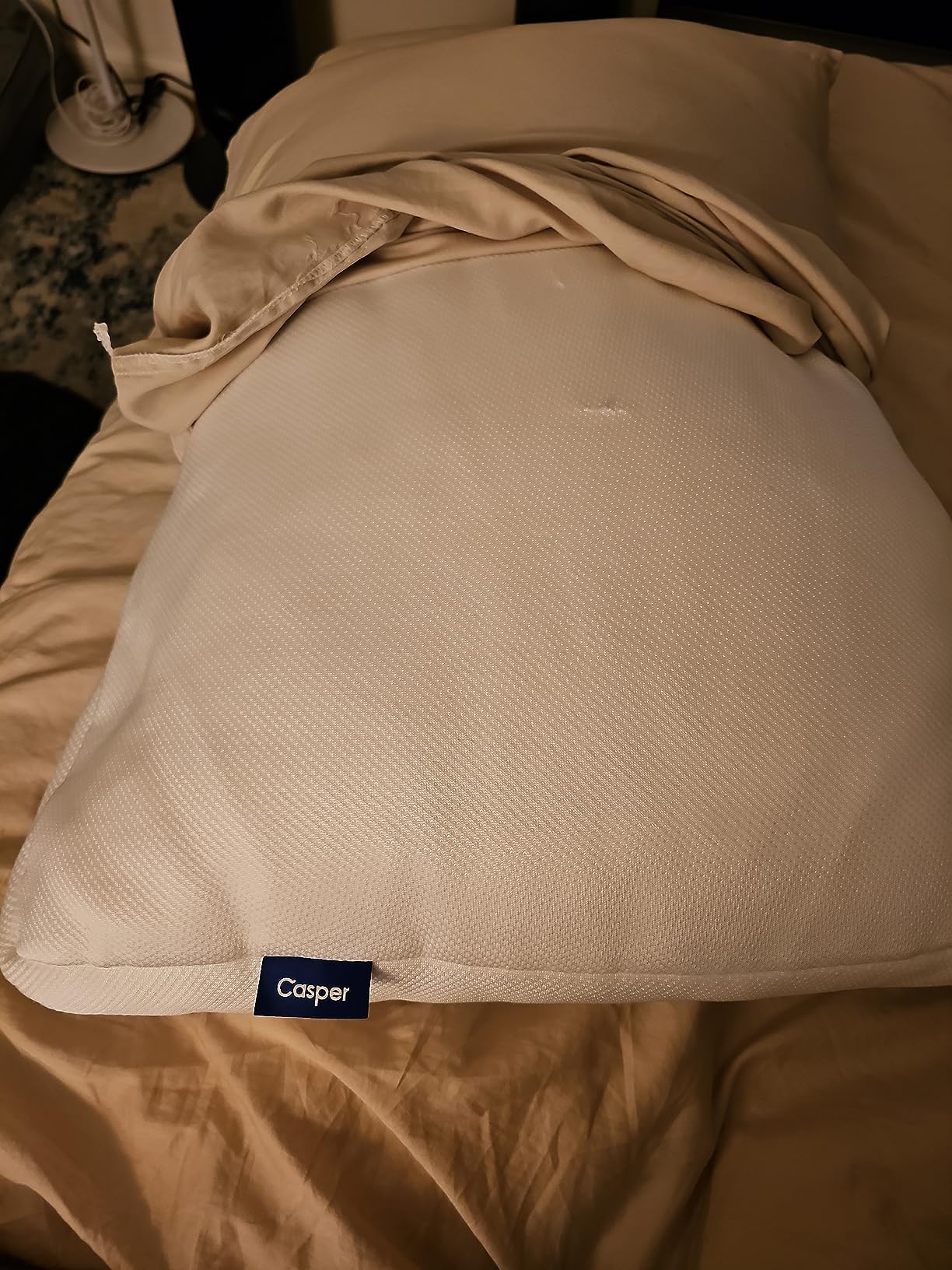 Casper Sleep Essential Cooling Pillow, Standard Size - Cooling Cover, Medium Soft Feel, Down-Alternative Fill, Supports Side, Back & Stomach Sleepers customer photo 1