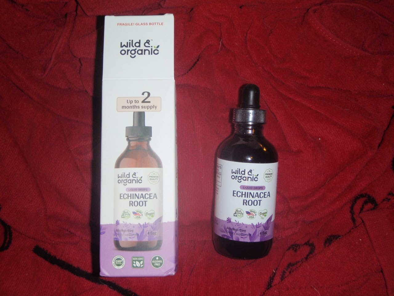 Wild & Organic Echinacea Drops - Immune & Lymphatic Drainage Drops - Liquid Echinacea Supplement - Add to Tea Tincture - Angustifolia Herb Extract - Vegan, Sugar & Alcohol-Free - 4 fl oz customer photo 1