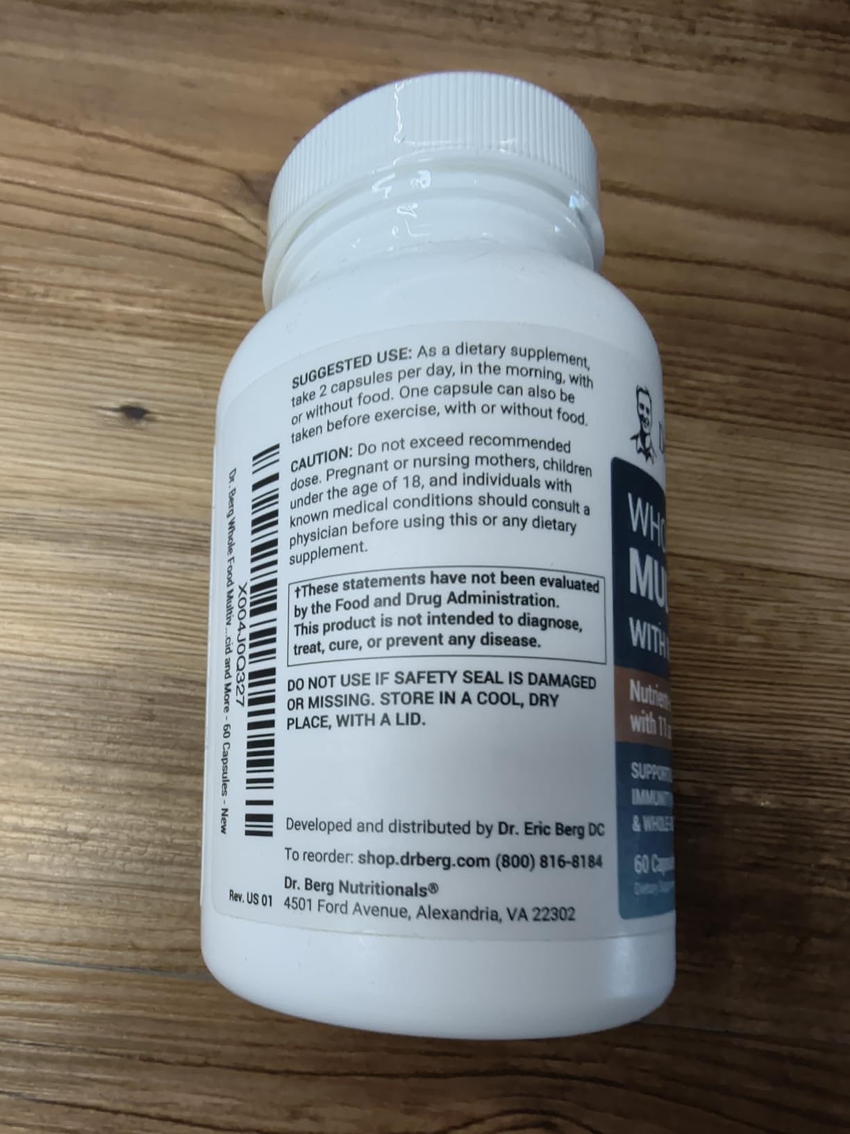 Dr. Berg Whole Food Multivitamin with Minerals - Daily Multivitamin for Men and Women - Includes Premium Whole Food Fruits and Vegetable Blend with Folate, Alpha-lipoic Acid and More - 60 Capsules customer photo 1