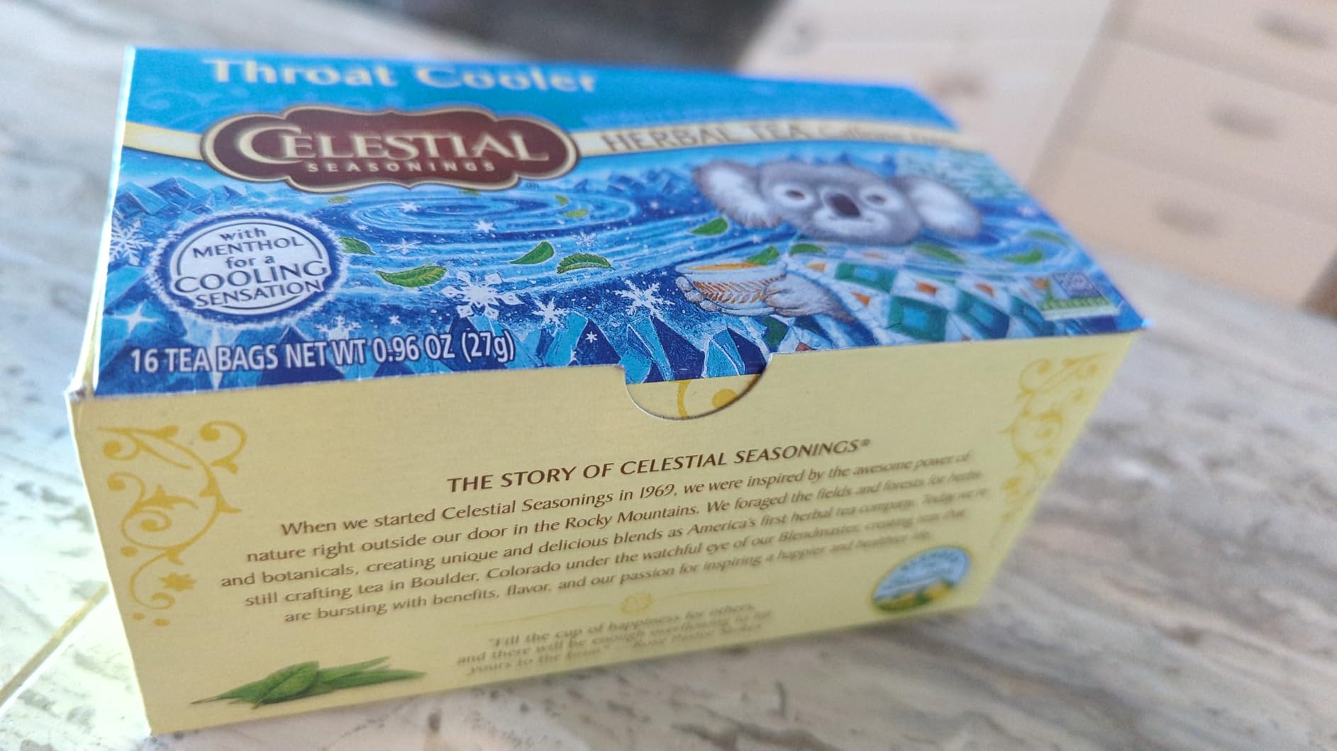 Celestial Seasonings Throat Cooler Herbal Tea, Caffeine Free, 16 Tea Bags Box customer photo 2