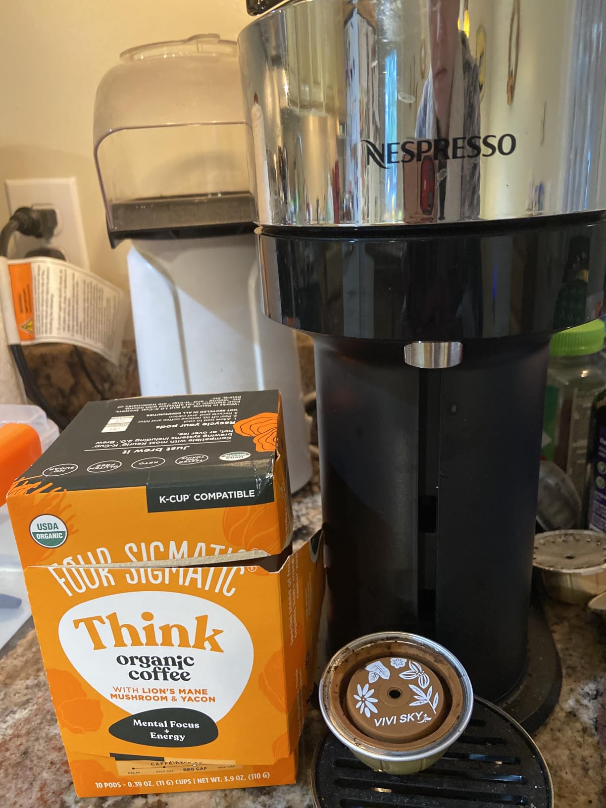 Four Sigmatic Mushroom Coffee K-Cups | Organic Dark Roast Coffee with Lion's Mane Mushroom Powder & Yacon | Focus & Immune Support | Vegan & Keto | Sustainable Pods | 10 Count customer photo 2