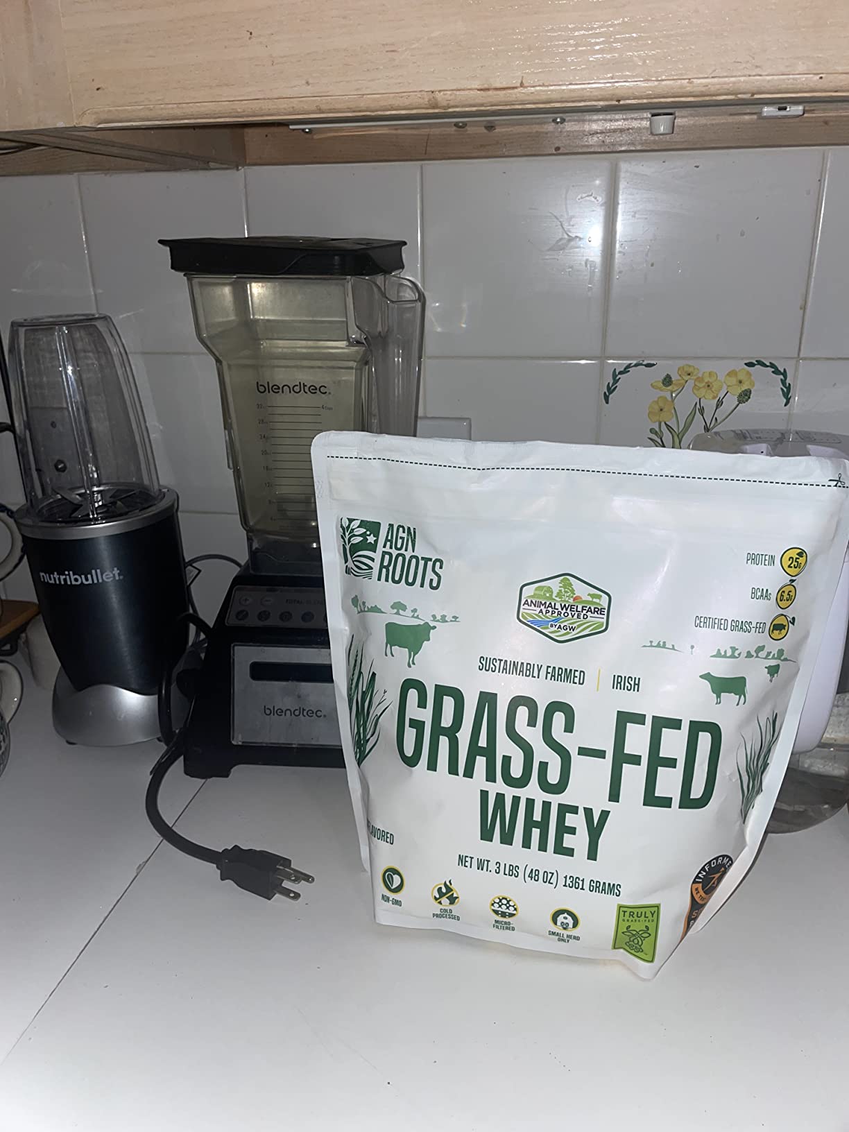 AGN Roots Grass Fed Whey Protein Powder Isolate - Unflavored - Unsweetened - Certified Entire Life On Pasture by A Greener World - ASPCA Registered - Informed Sport - Dairy Protein 1lbs customer photo 2