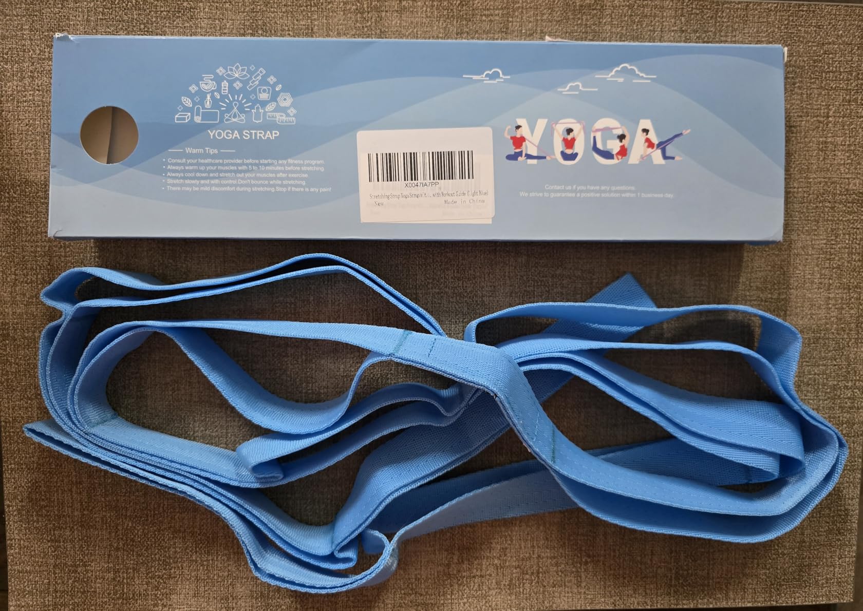 Stretching Strap Yoga Strap with Loops, Stretch Straps for Physical Therapy, Non-Elastic Exercise Strap for Pilates, Dance and Gymnastics with Workout Guide customer photo 2