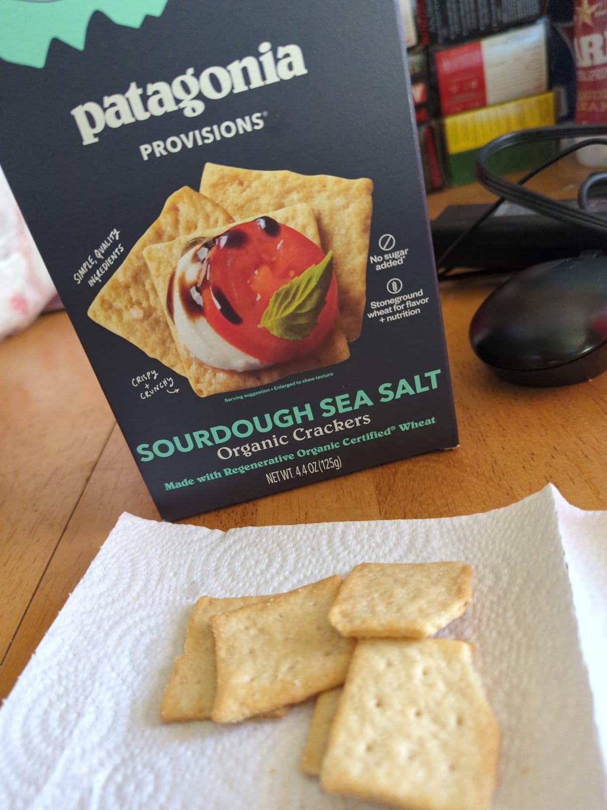 Patagonia Provisions Organic Sourdough Sea Salt Crackers - 3g Plant Protein Per Serving - Non-GMO, No Added Sugar - Crispy & Crunchy customer photo 2