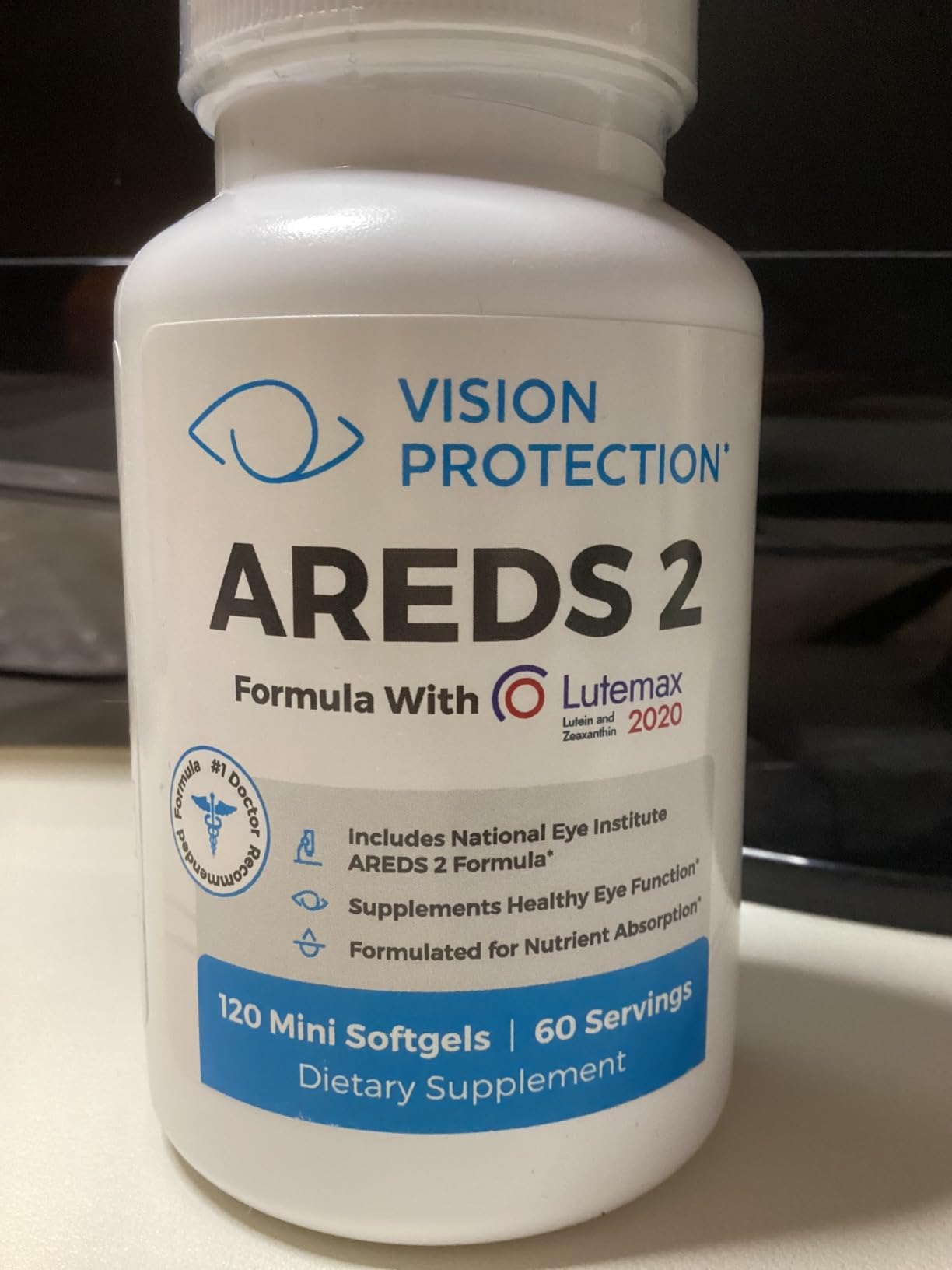 VISION PROTECTION AREDS 2 Eye Vitamin & Mineral Supplement for Ocular Health, Natural Eye Institute AREDS 2 Study Formula with Lutein, Vitamin C, & Zeaxanthin, 120 Mini Softgels customer photo 2