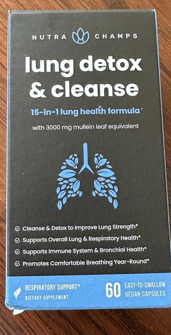 NutraChamps Mullein Leaf Extract for Lung Detox Extra Strength Lung Cleanse for Smokers, Mullein Capsules Lung Support Supplement for Respiratory Lung Health customer photo 2