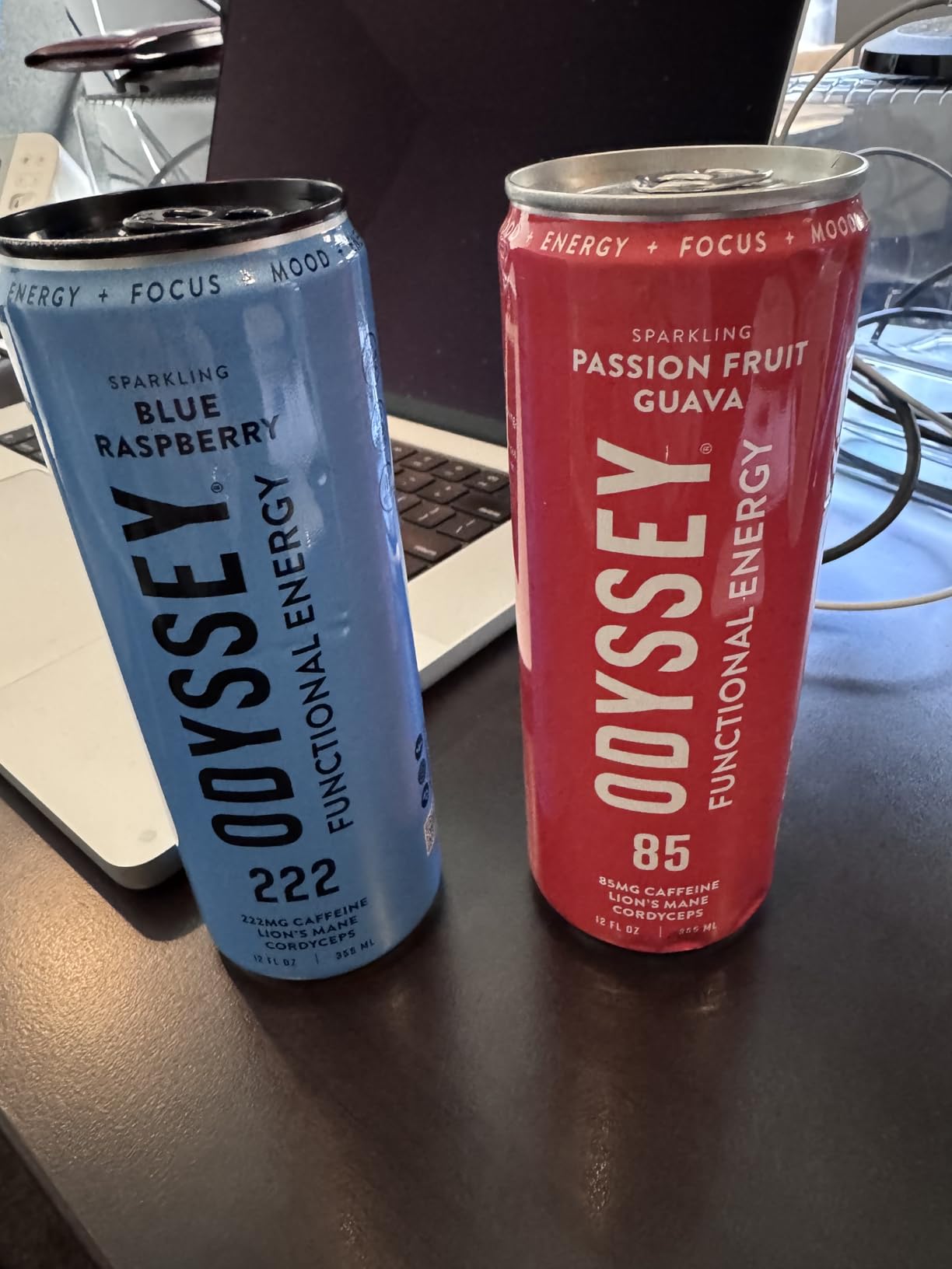 Odyssey Functional Energy Drink for Focus, Cognition & Mood Support 12 Pack - Adaptogenic Drink with 222mg Green Tea Caffeine, Lion's Mane, Cordyceps, L-Theanine & Ginseng - Sparkling Variety Pack customer photo 2