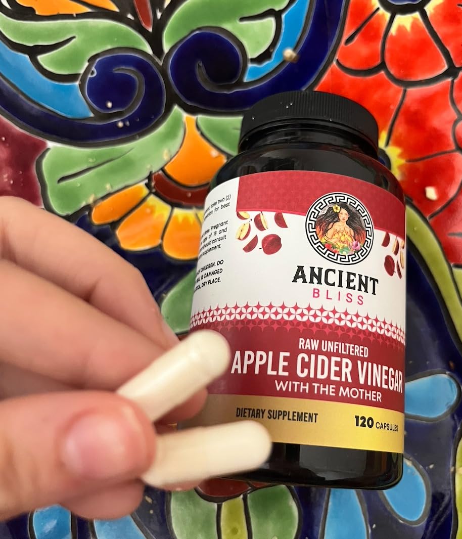 Ancient Bliss Apple Cider Vinegar Organic Capsules with The Mother, Helps Improve Digestion, Unfiltered Vinegar Capsules, 1600MG (120 Capsules) customer photo 2