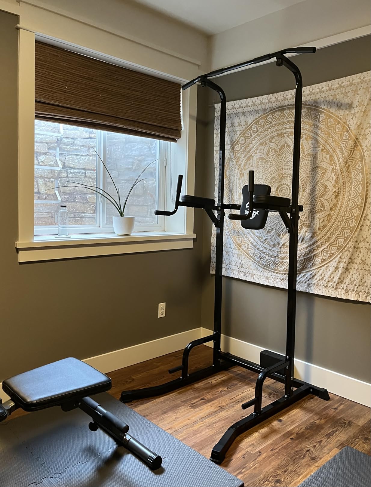 Sportsroyals Power Tower Pull Up Bar Station, 450LBS Stable Pull Up Dip Station for Home Gym Strength Training Equipment customer photo 2