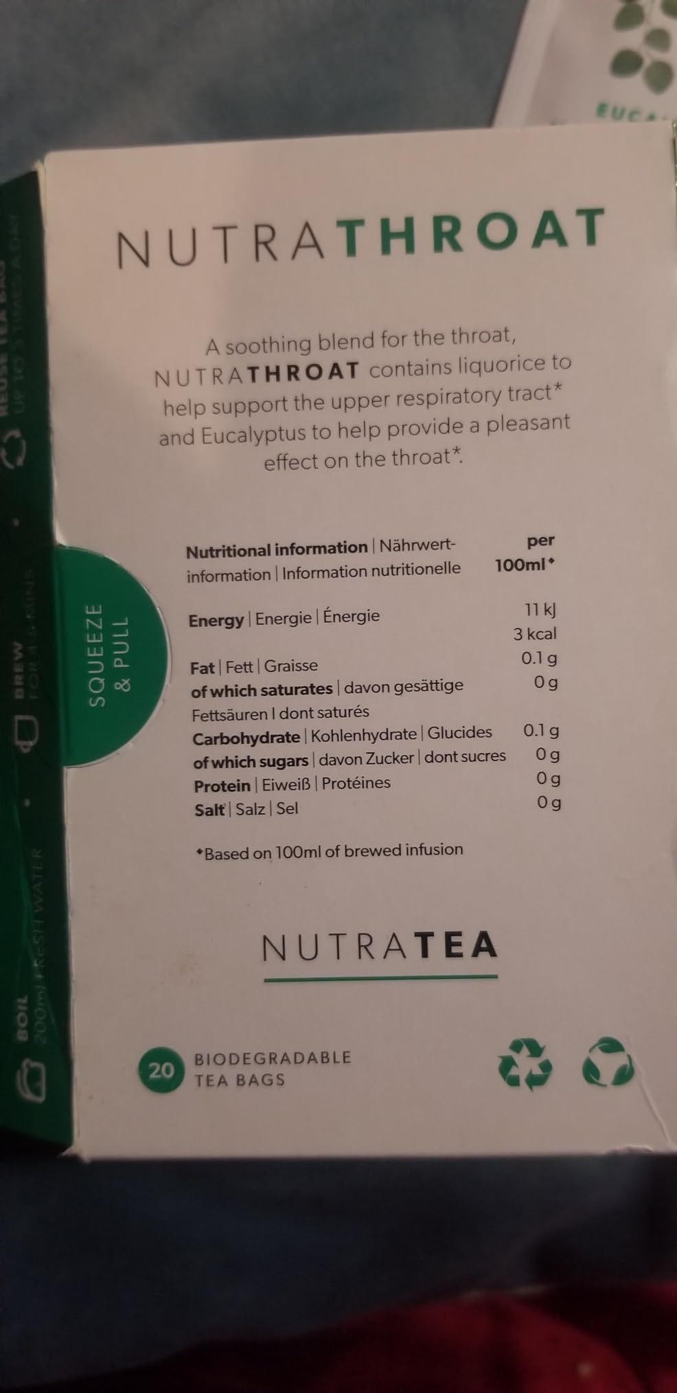 NutraTea NutraTHROAT Soothing Throat Tea, 20 Individually Wrapped Bags customer photo 1