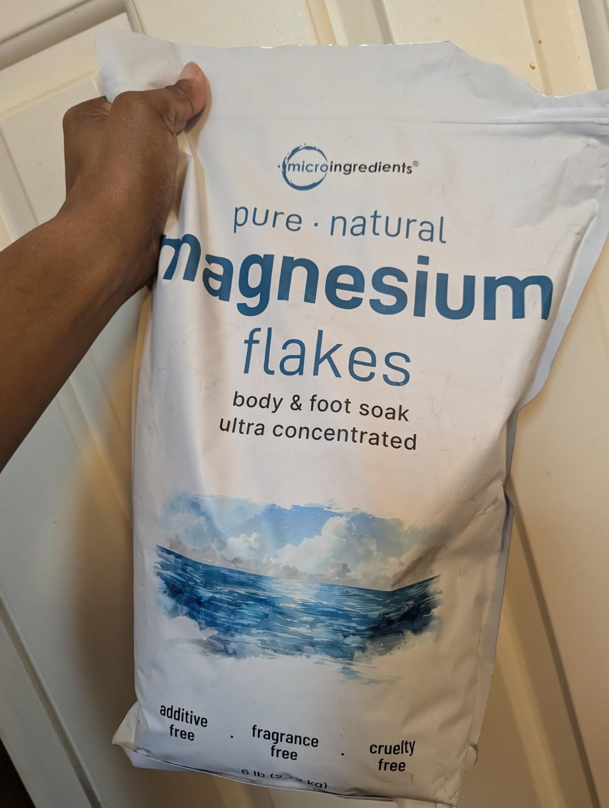 Micro Ingredients Magnesium Flakes, 6lbs | Great Alternative to Epsom Salt for Foot & Body Bath Soaks | High Absorption | Natural Magnesium Chloride Minerals | Relaxation & Skin Hydration Support customer photo 2