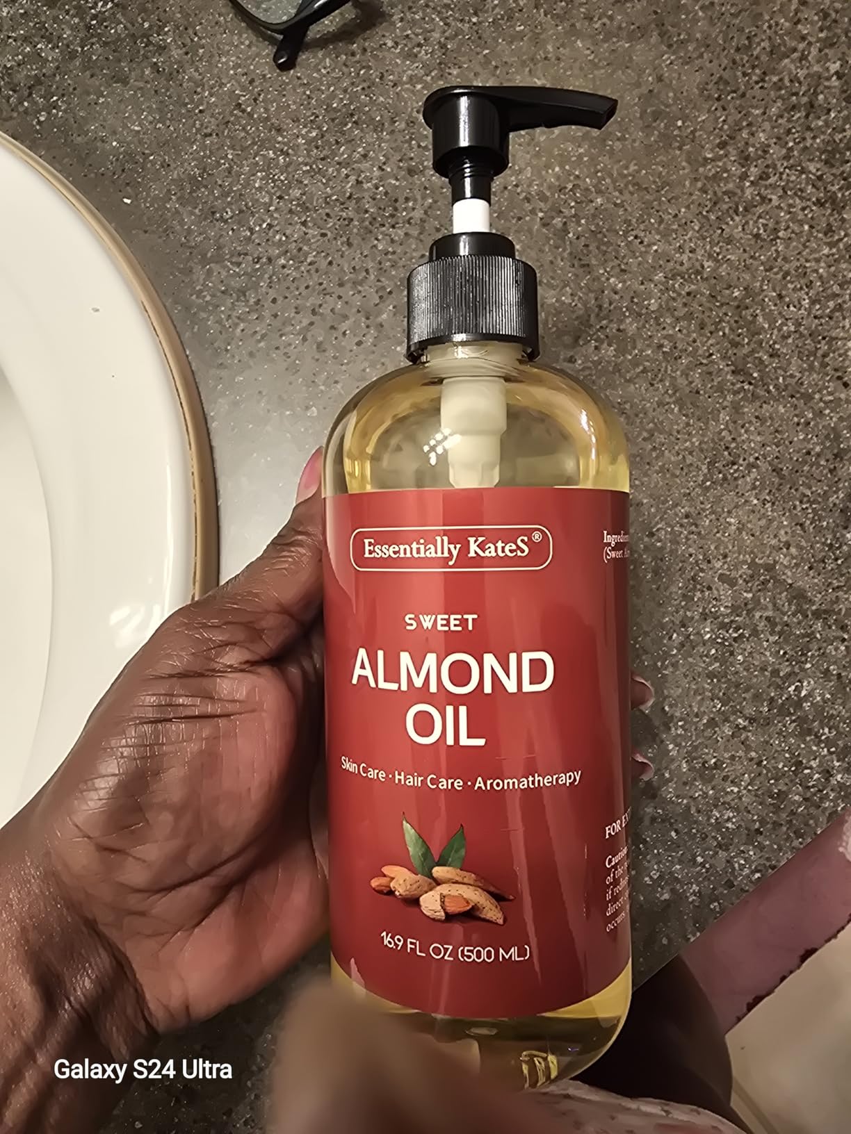 Essentially KateS Sweet Almond Oil 16.9 fl oz - 100% Pure and Natural and Cold Pressed customer photo 1