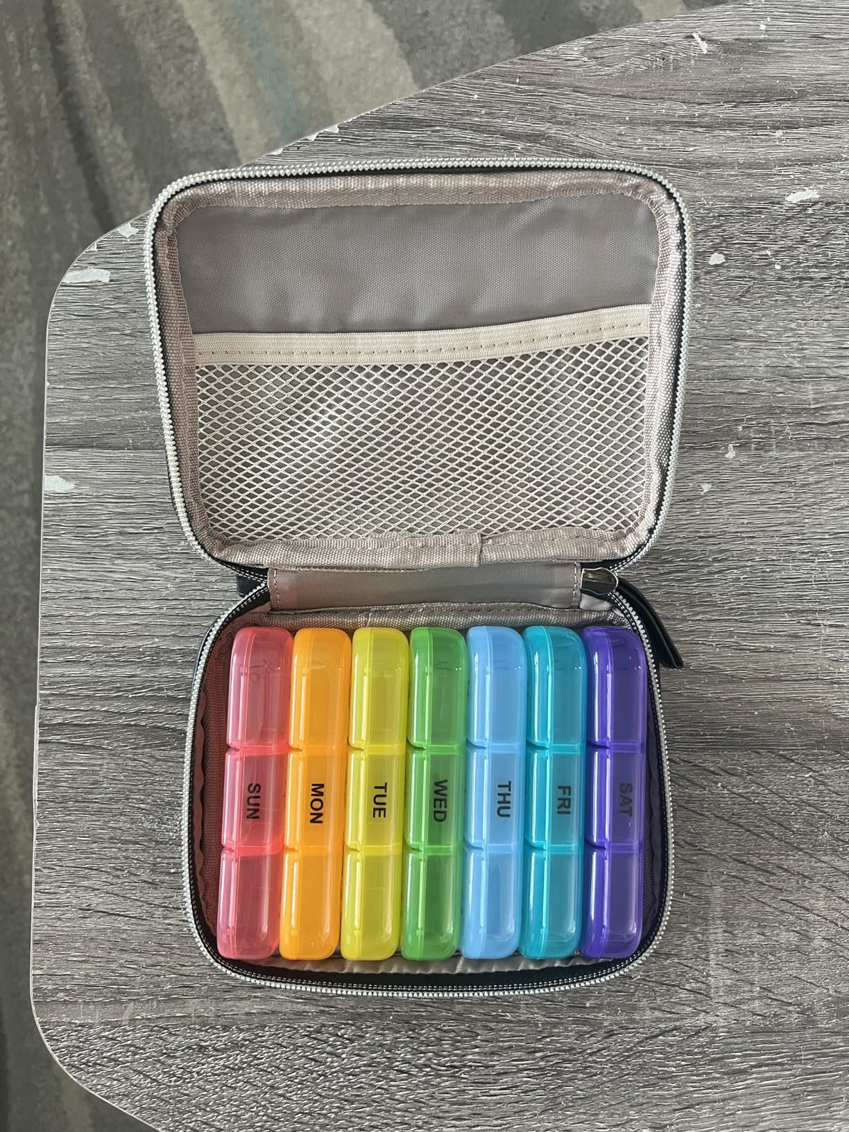 AUVON Weekly Pill Organizer 3 Times a Day, Large Pill Box 7 Day with A PU Leather Bag, Portable Travel Pill Case Medication Reminder, Daily Pill Box 3 Times a Day for Vitamins, Fish Oils, Supplements customer photo 2