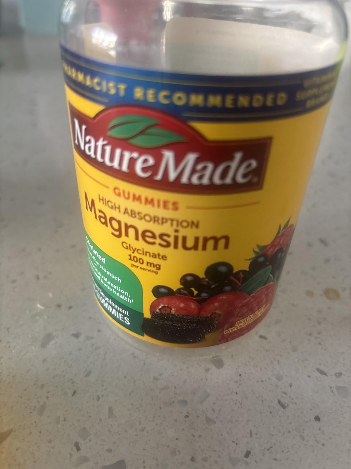 Nature Made High Absorption Magnesium Glycinate Gummies 100 mg per Serving, Muscle, Nerve, Bone and Heart Support, Magnesium Supplement, 40 Magnesium Gummies, 20 Day Supply customer photo 1