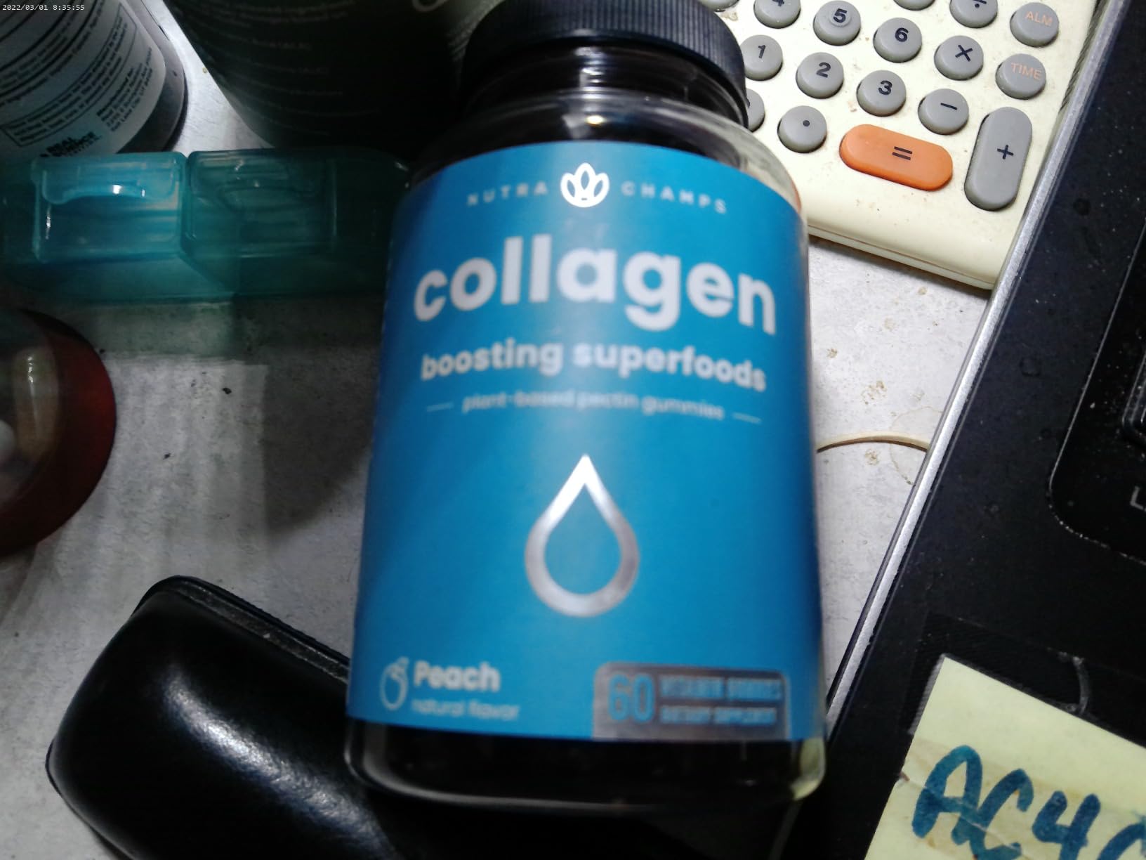 NutraChamps Collagen Boosting Gummies, Collagen Booster Gummy for Natural Collagen Production, Vegan Pectin Supplements Chews for Women & Men, 60 Peach Vitamins Gummies customer photo 1
