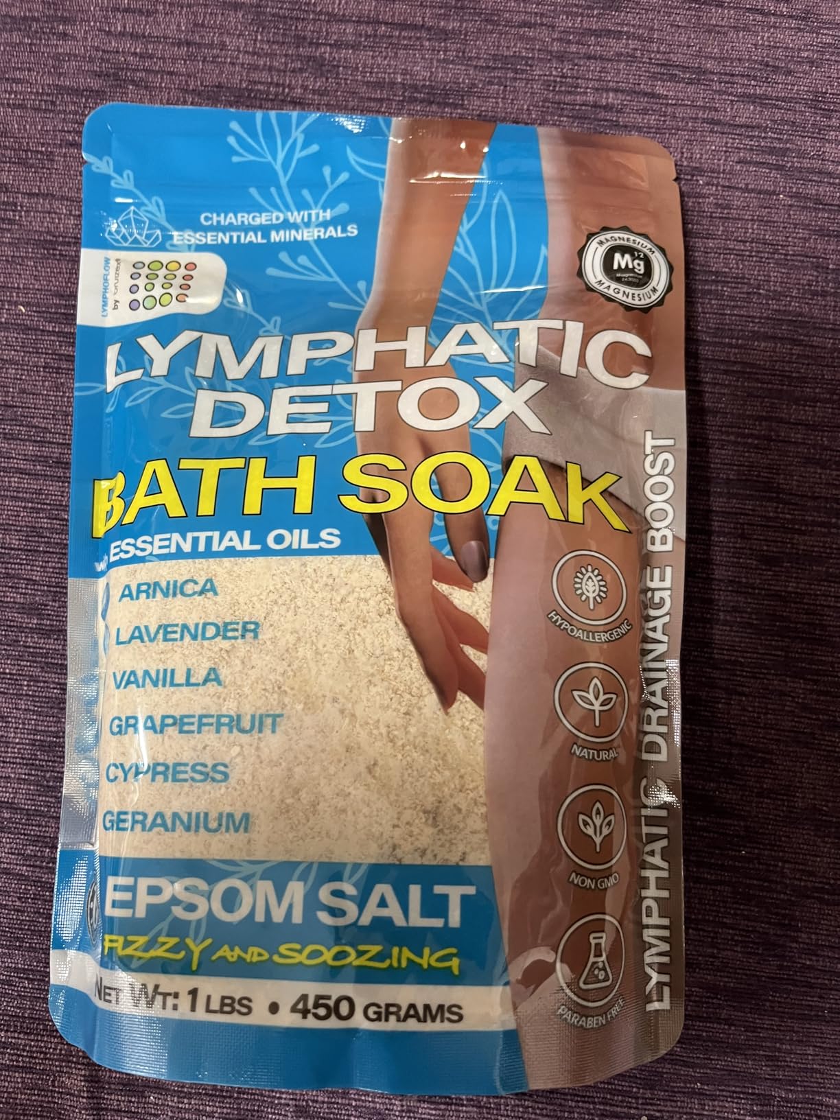 Bruizex Arnica Montana Bath Salts, Espom Salt Bath Soak for Lymphatic Drainage & Body Detox, Epsom Salts for Soaking with Essential Oils, Bath Salts for Pain Relief, Swelling & Post Surgery, 1 Lb customer photo 2