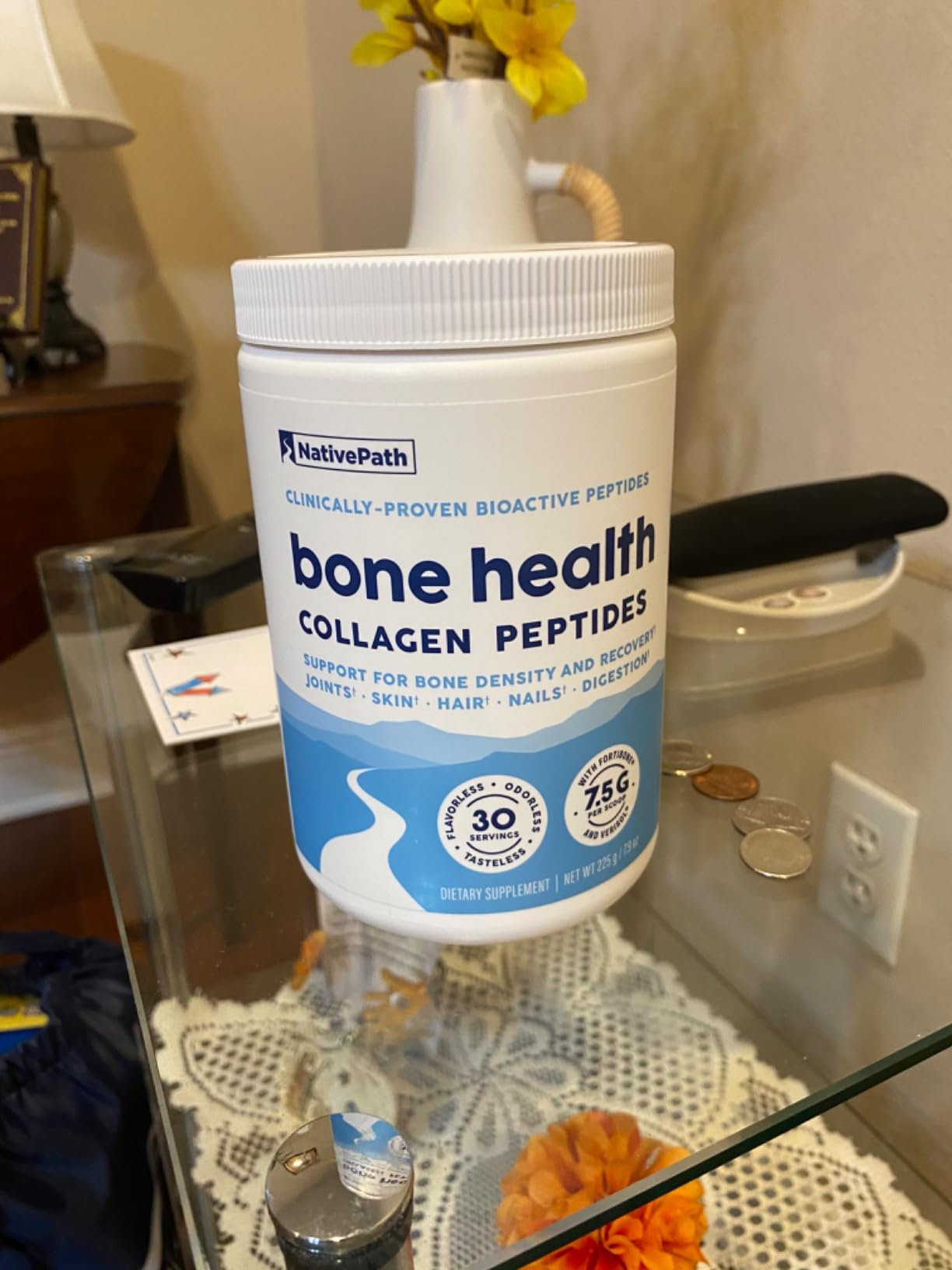 NativePath Bone Health Collagen Peptides, Type 1 & 3, with Fortibone and Verisol, 7.9 Ounce, 30 Servings customer photo 1