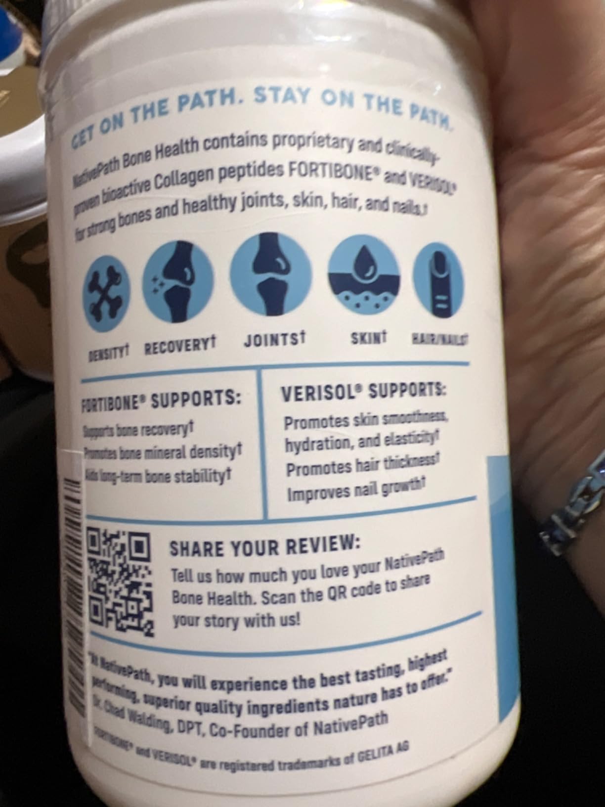 NativePath Bone Health Collagen Peptides, Type 1 & 3, with Fortibone and Verisol, 7.9 Ounce, 30 Servings customer photo 2