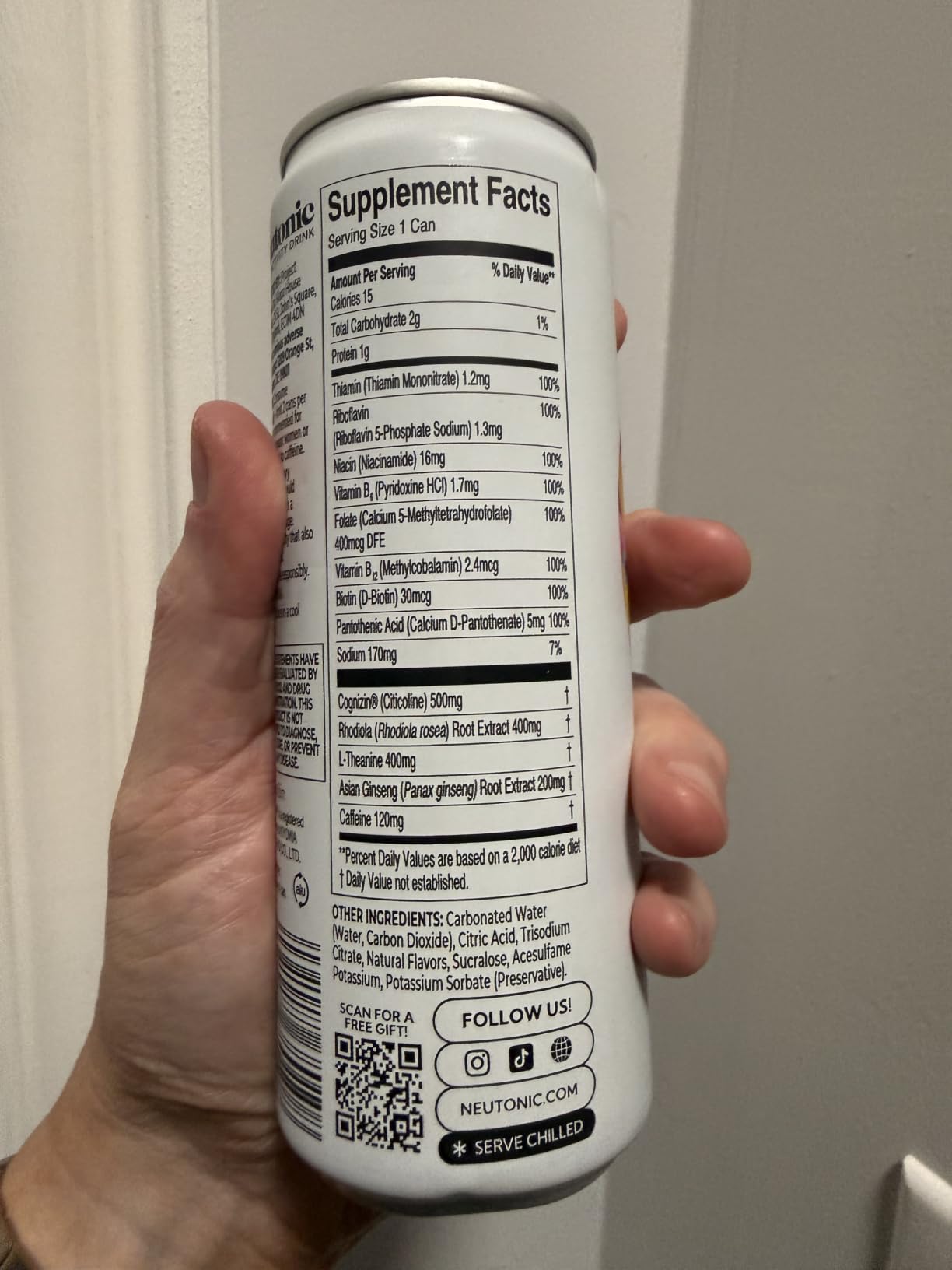 Neutonic Nootropic Productivity Energy Drink | Tropical Ice 12 Cans | 120mg Natural Caffeine, Zero Sugar | Support Memory, Mental Clarity, Cognitive Function | Boost Focus, Energy, Brain Health customer photo 1