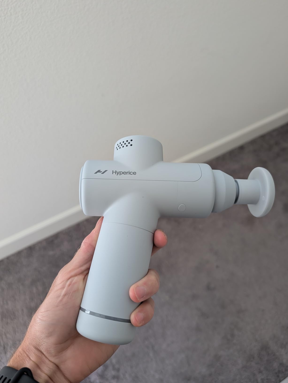 Hyperice Hypervolt Go 2 - Black - Featuring Quiet Glide Technology - Handheld Percussion Massage Gun - 3 Speeds, 2 Interchangeable Heads customer photo 1