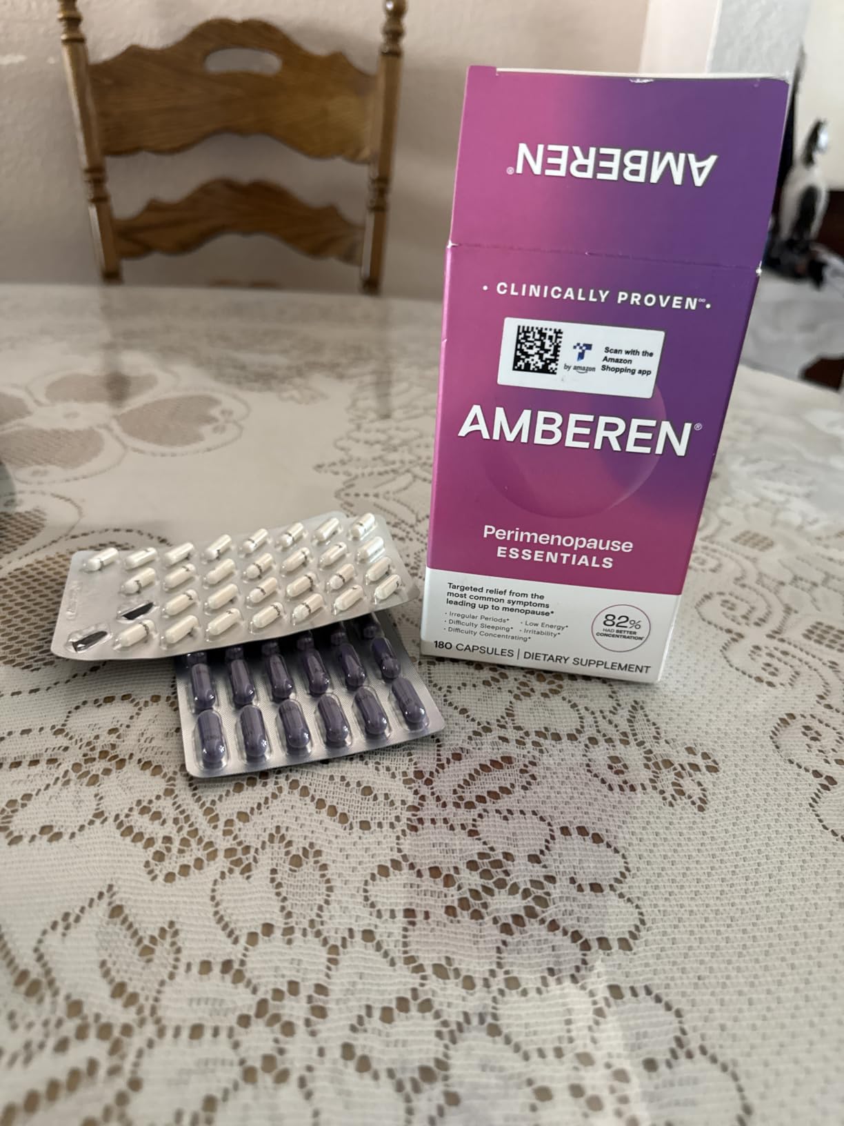 Amberen Perimenopause, Peri-Menopause Multi-Symptom Relief, Vitamin B, Vitamin E & Antioxidants Supplement, Helps Support Hormone Balance, Hot Flashes & Night Sweats, Supplements for Women, 180 Count customer photo 1