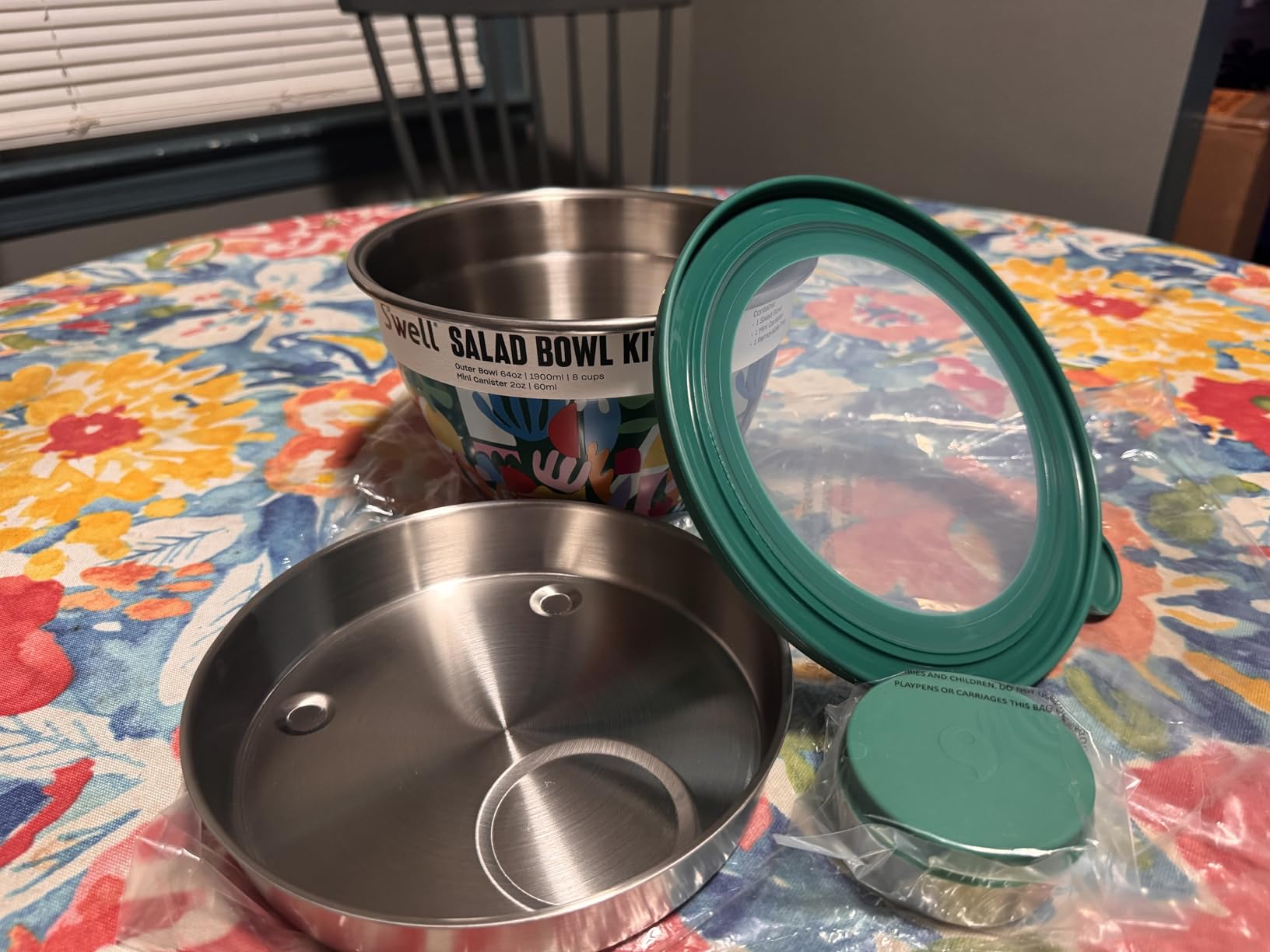 S'well Stainless Steel 64oz Salad Bowl Kit, Pink Topaz, Comes with 2oz Mini Canister and Removable Tray for Organization, Leakproof and Dishwasher Safe customer photo 1