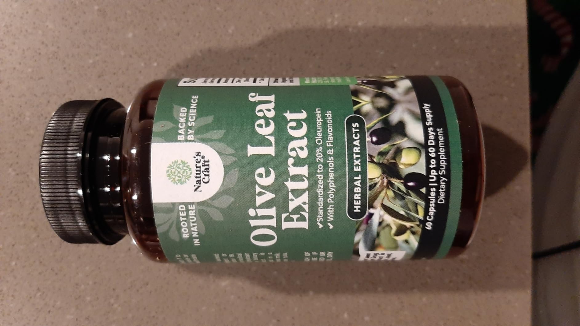 Potent Olive Leaf Extract Capsules - High Strength Antioxidant Supplement with Pure Olive Leaf with 20% Oleuropein - Herbal Heart Health Supplement - Vegan Non-GMO & Gluten Free - 120 Count customer photo 1
