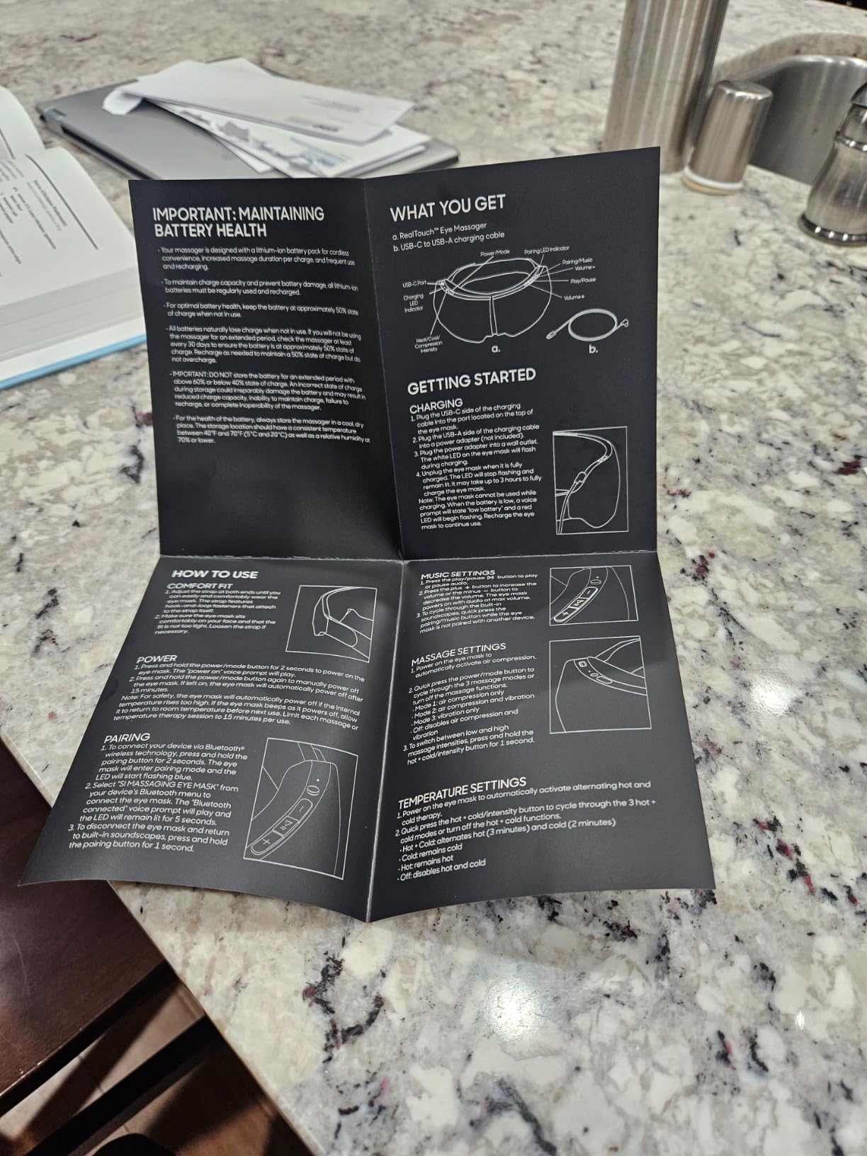Sharper Image RealTouch Eye Mask, Hot + Cold Massager, Air Compression, Puffy Under Eye Aid, Bluetooth Music, USB-C Rechargeable, Headache Stress & Anxiety Relief, Relaxation & Comfort Travel Gift customer photo 2