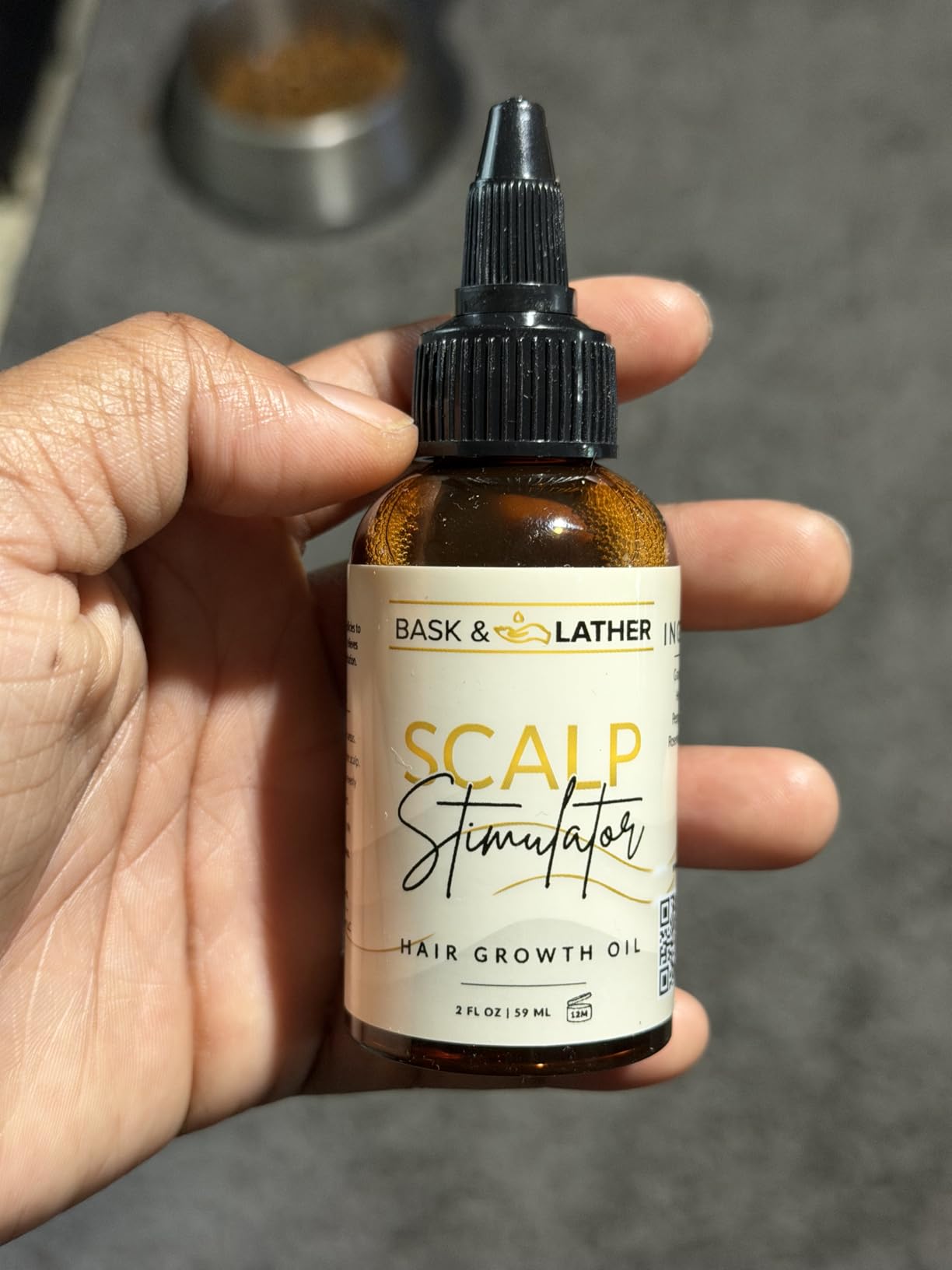 Bask & Lather Scalp Stimulator Hair Growth Oil, Cold Pressed Mint and Rosemary Blend with Grapeseed for Hair Growth, Organic Natural Leave in, All Hair Types, 2 Fl Oz customer photo 2